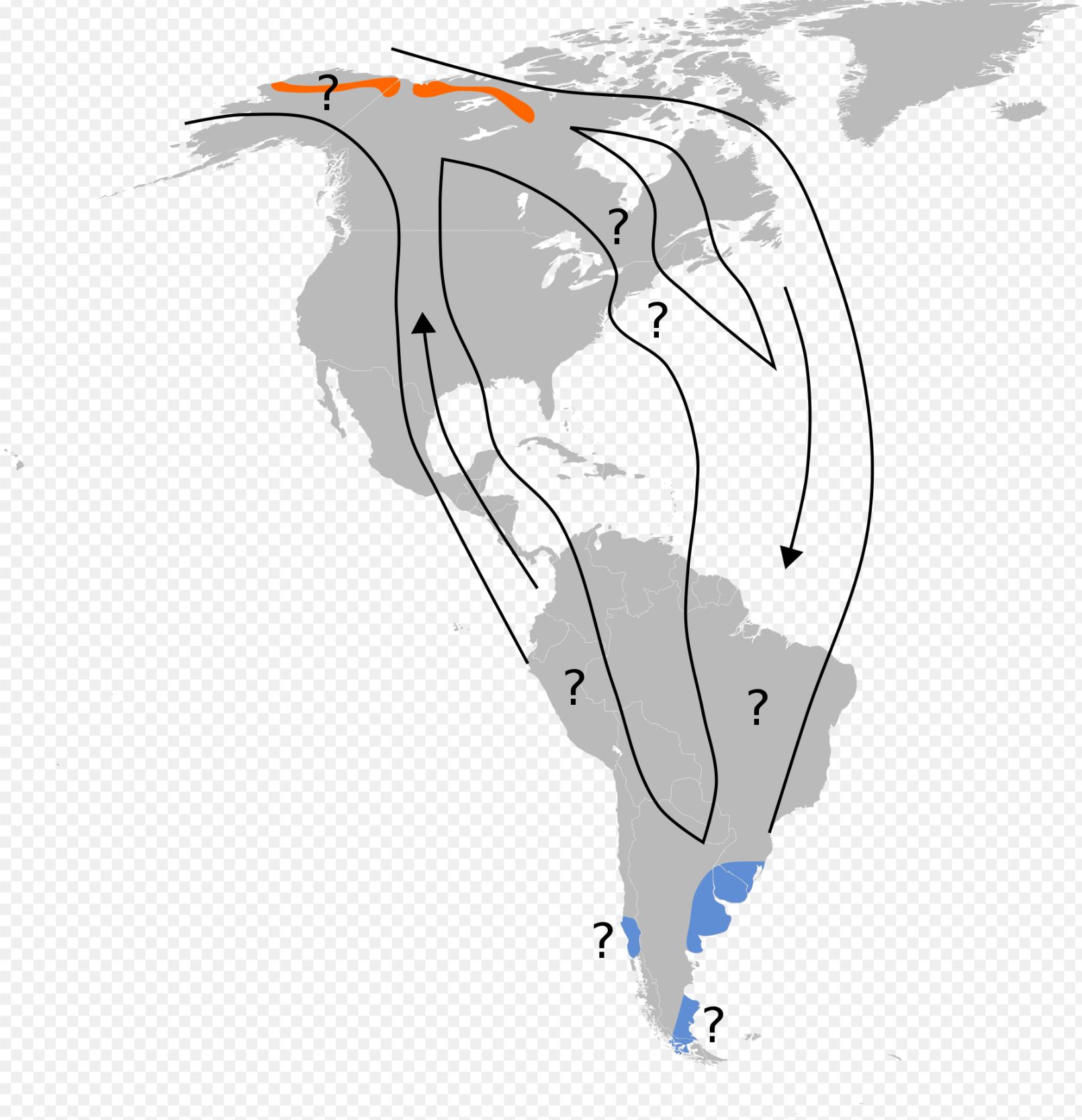 Range Map for Eskimo Curlew