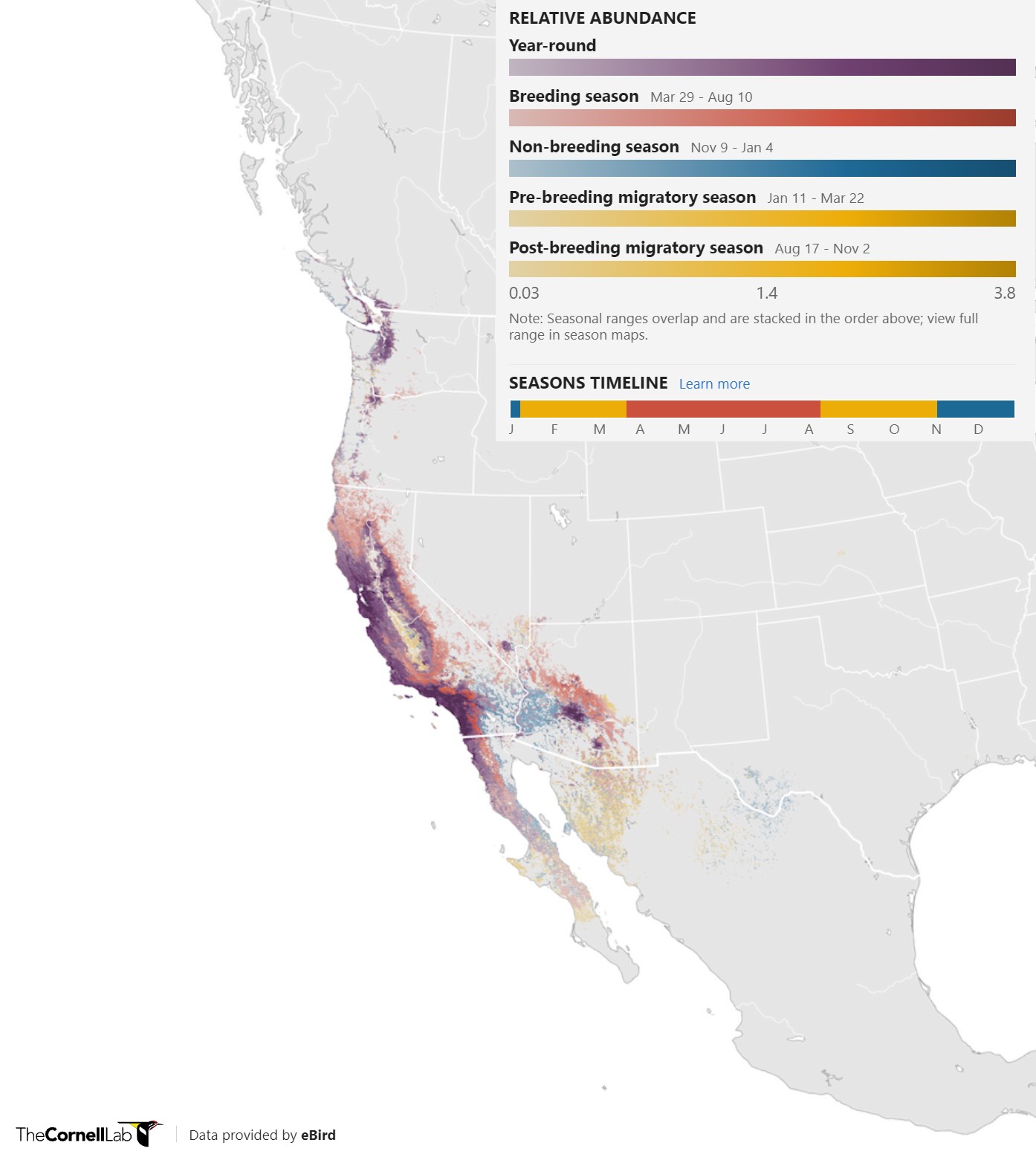 Range Map for Anna’s Hummingbird