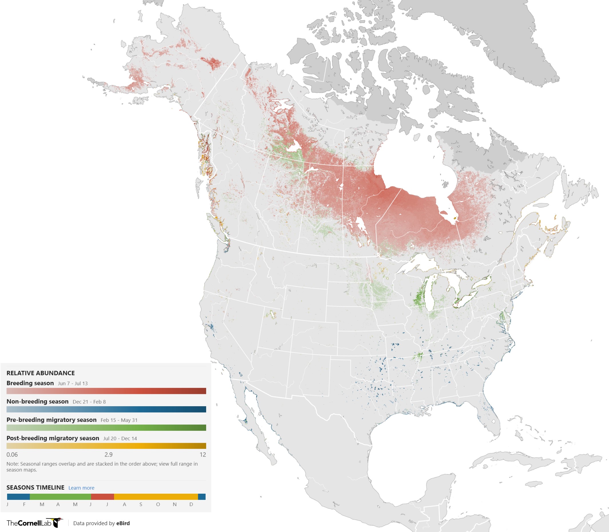 Range Map for Bonaparte’s Gull