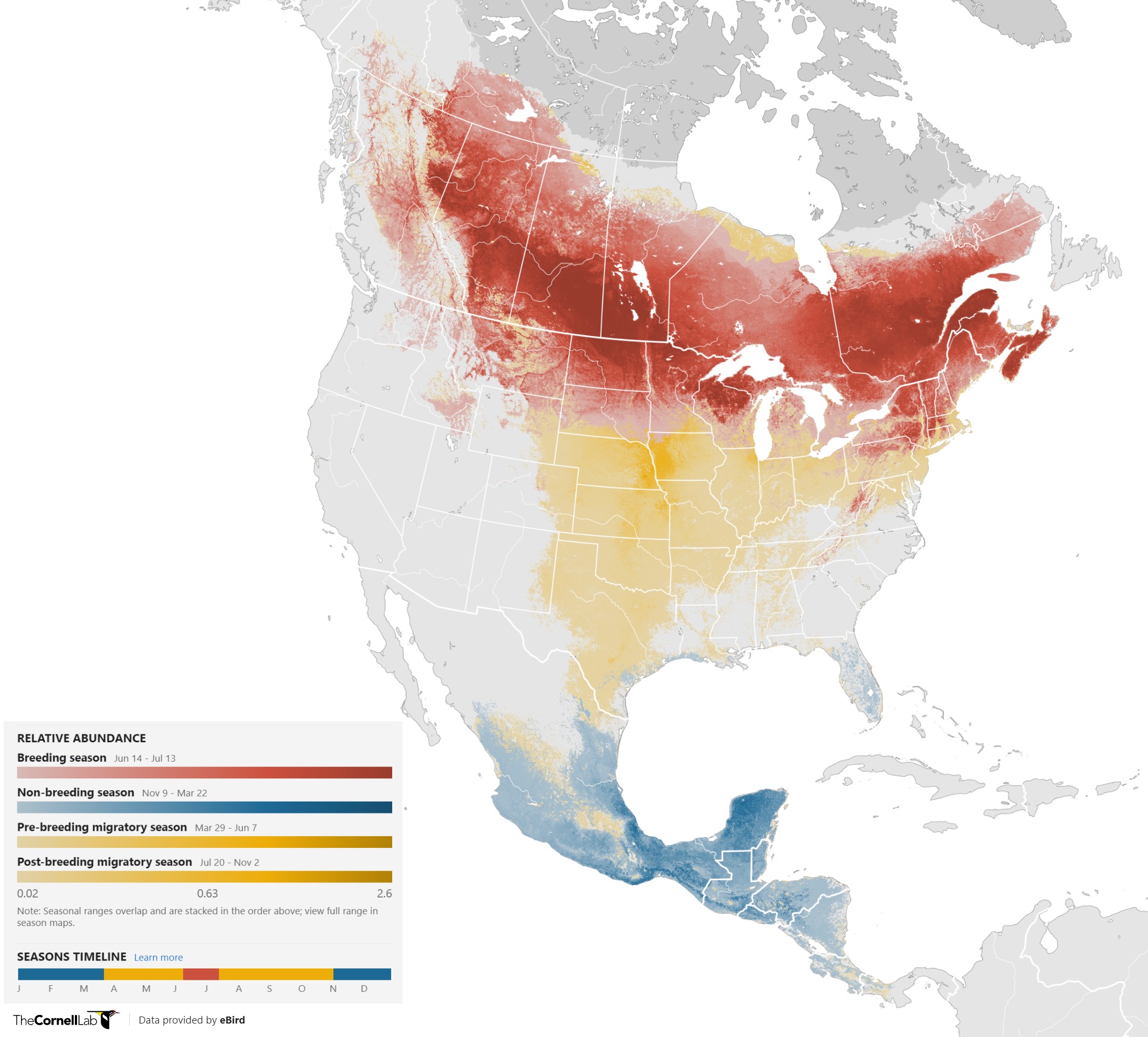 Range Map for Least Flycatcher
