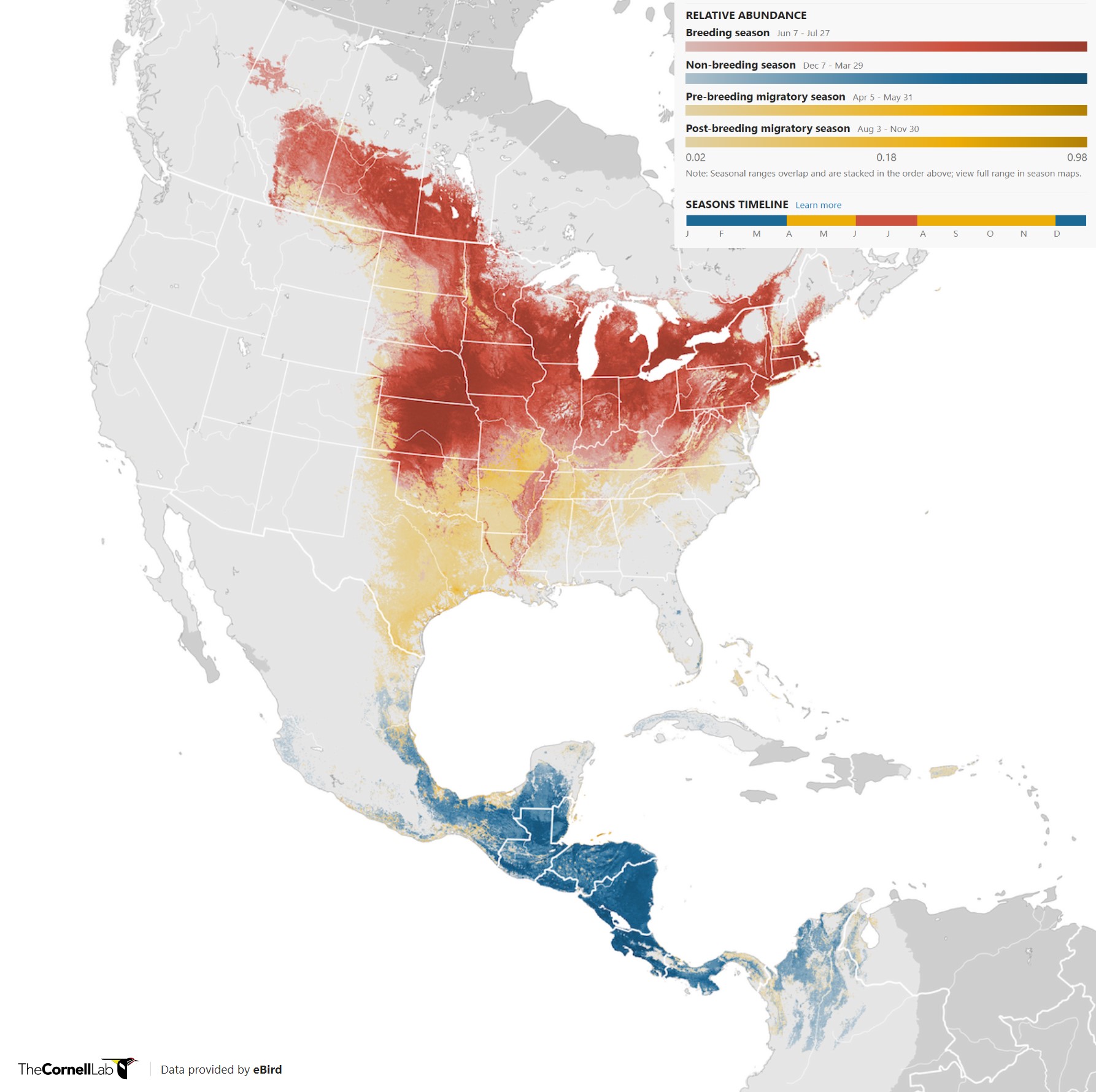 Range Map for Baltimore Oriole