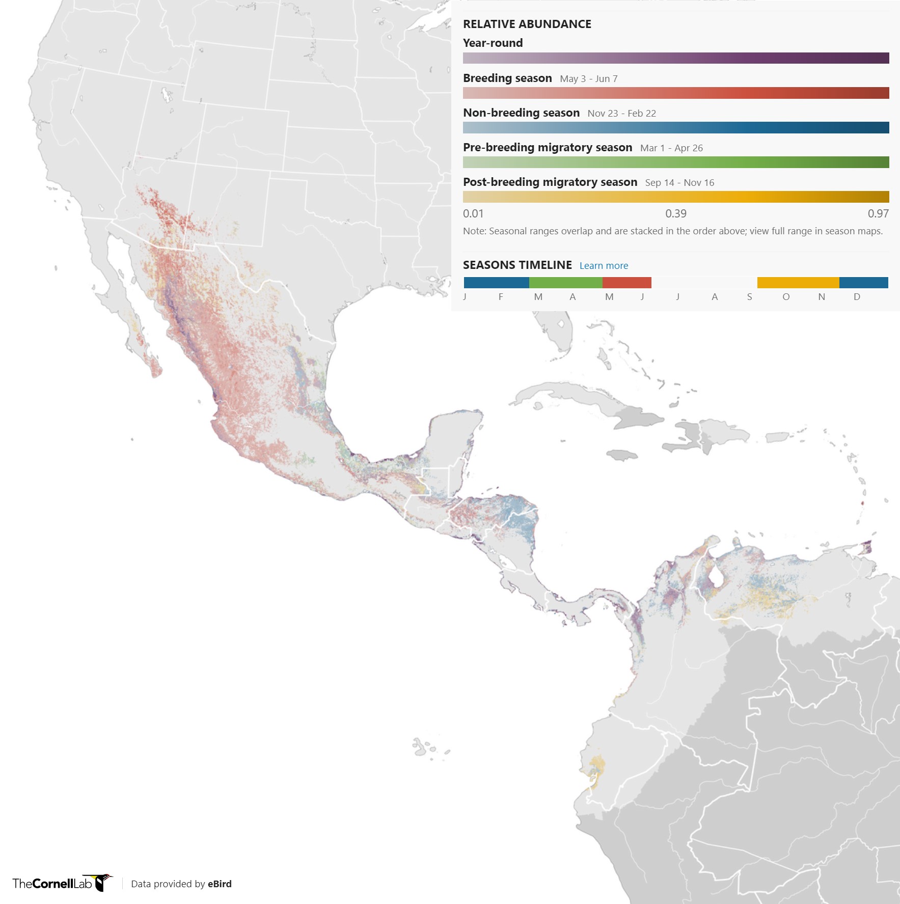 Range Map for Common Black Hawk