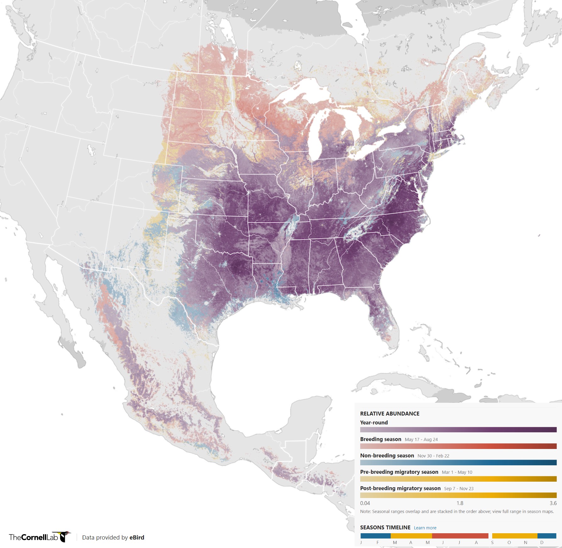 Range Map for Eastern Bluebird