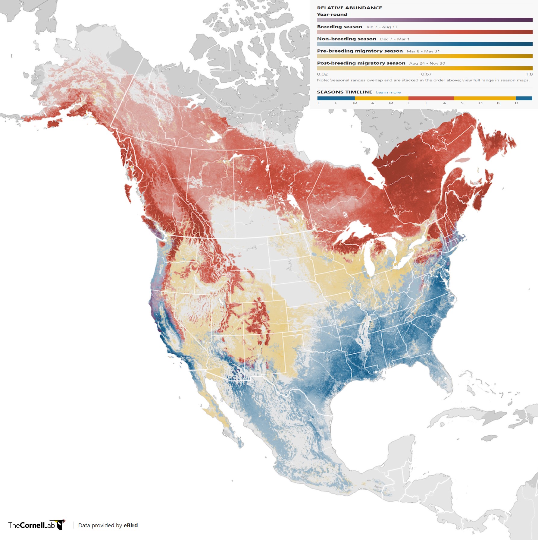 Range Map for Hermit Thrush