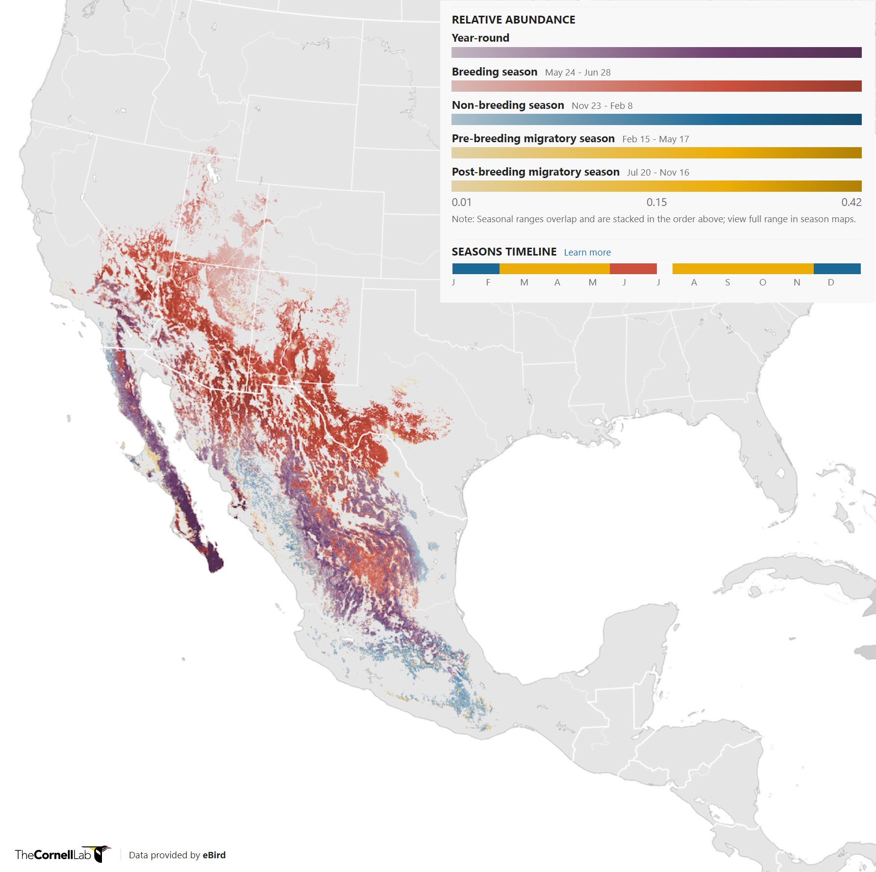 Range Map for Scott’s Oriole