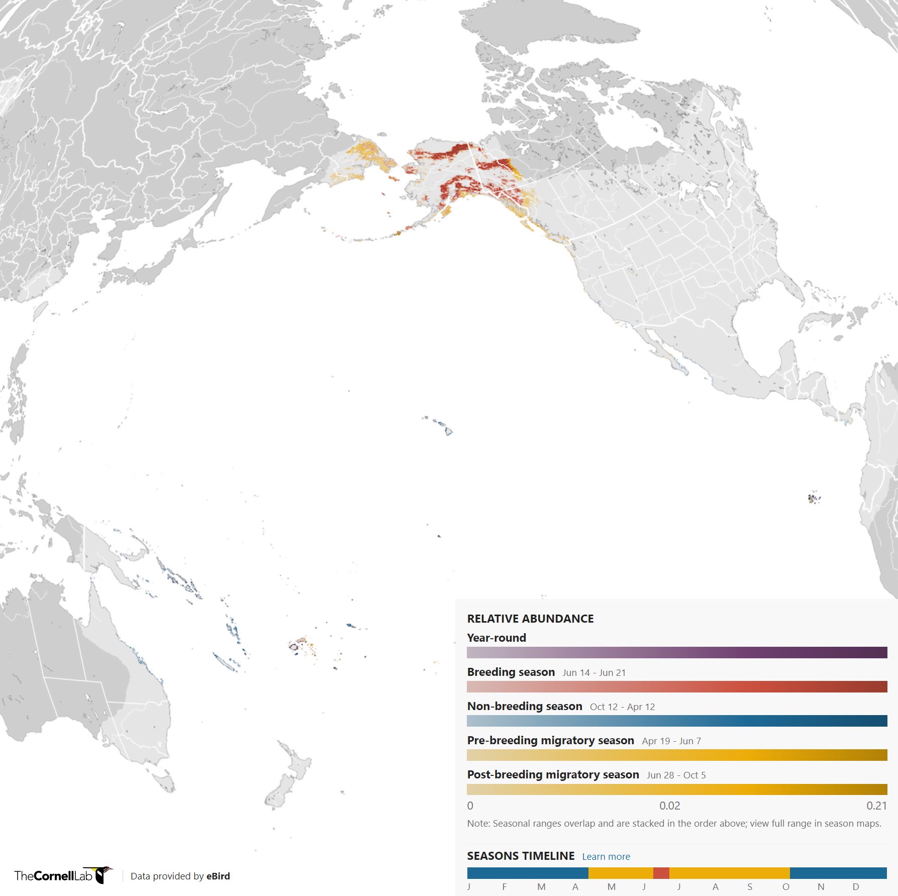 Range Map for Wandering Tattler