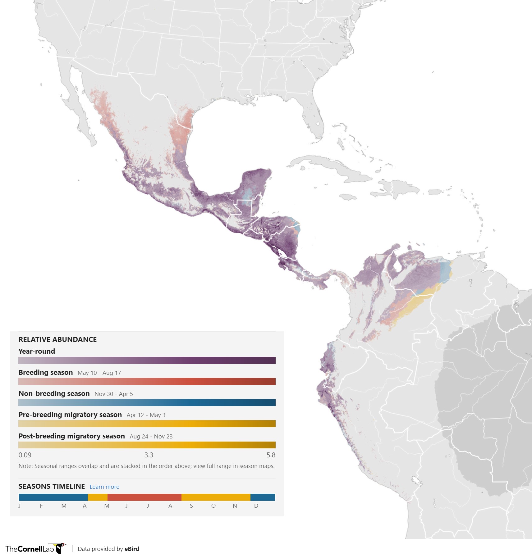 Range Map for Groove-Billed Ani