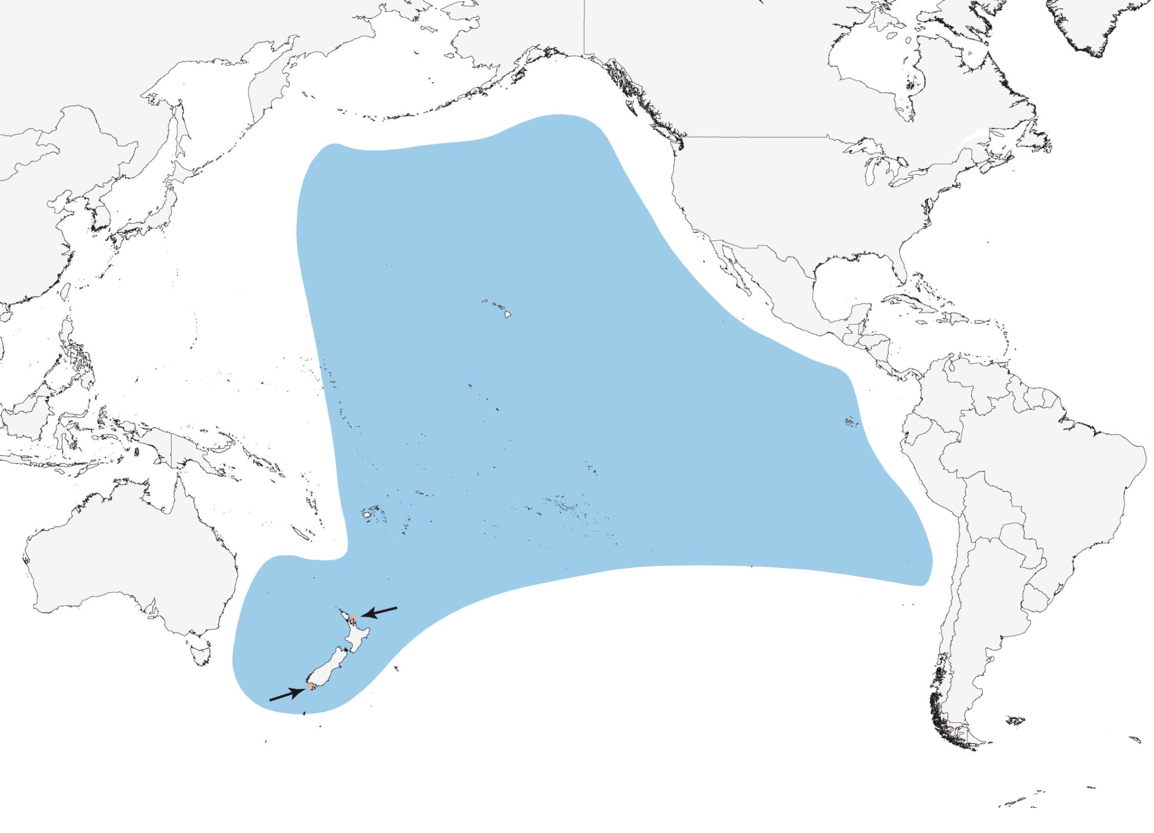 Range Map for Cook’s Petrel