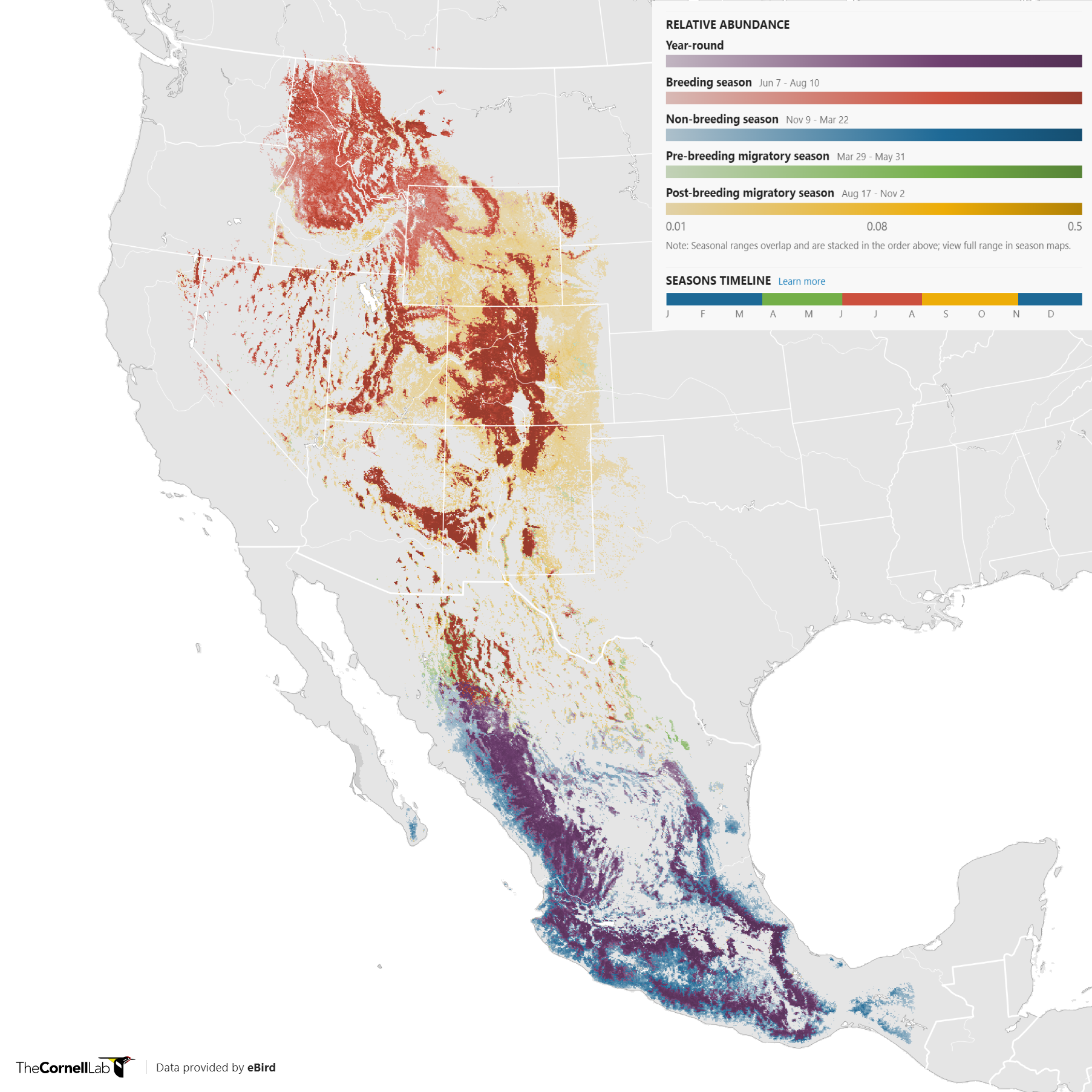 Range Map for Western Flycatcher