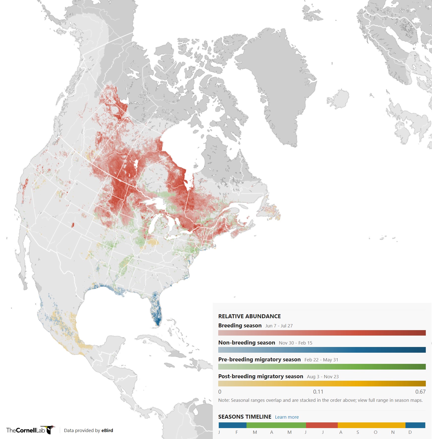 Range Map for American Bittern