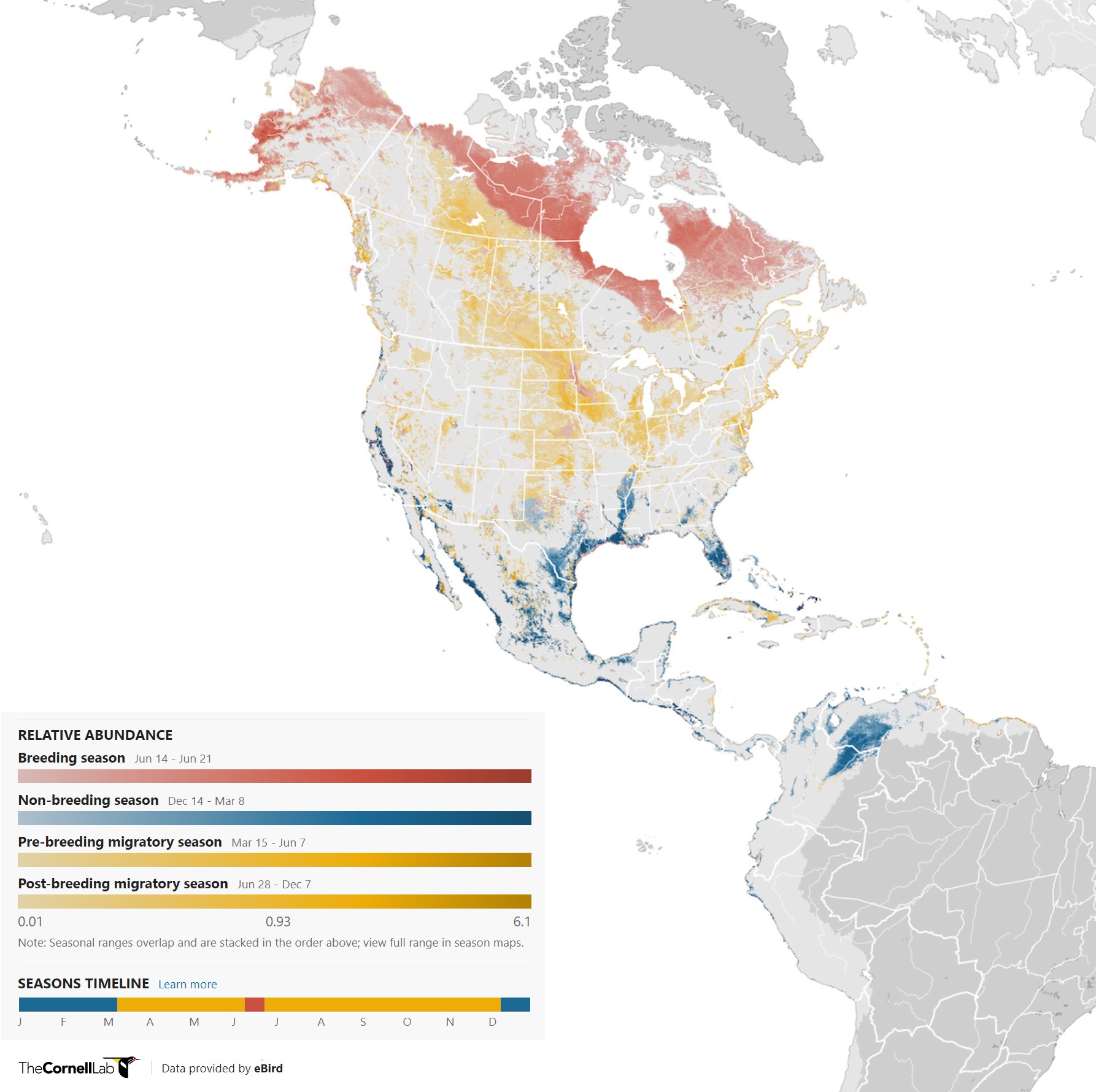 Range Map for Least Sandpiper