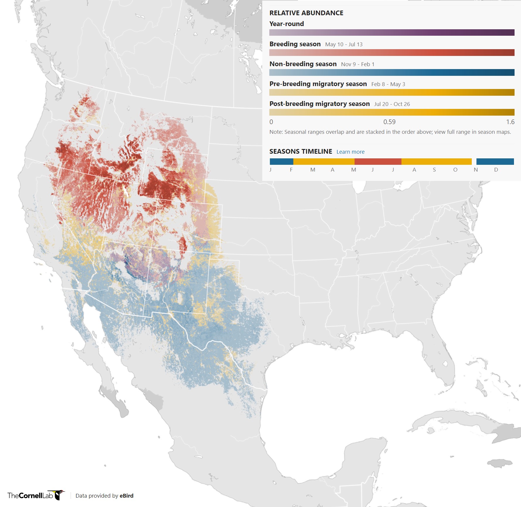 Range Map for Sage Thrasher