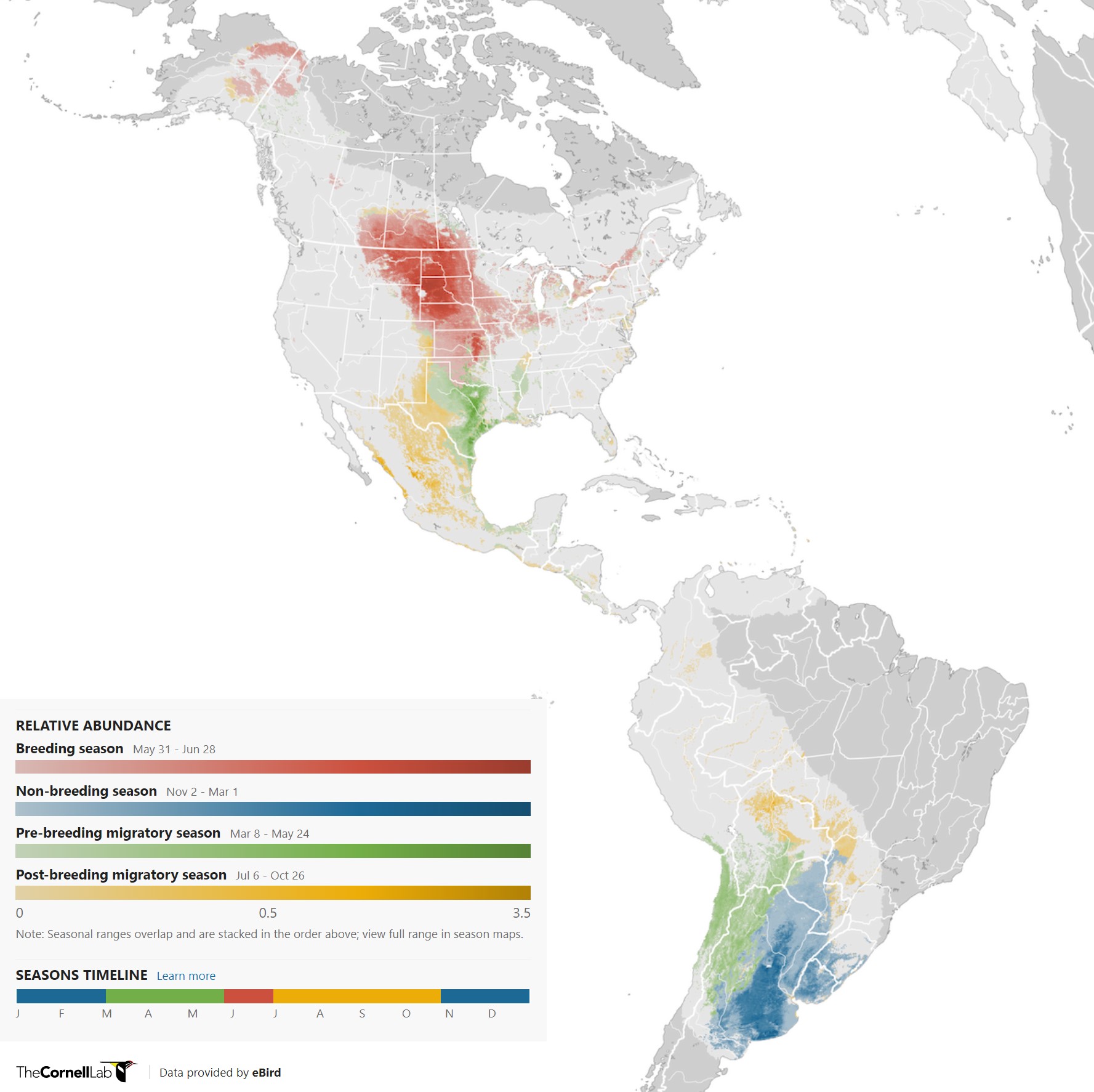 Range Map for Upland Sandpiper