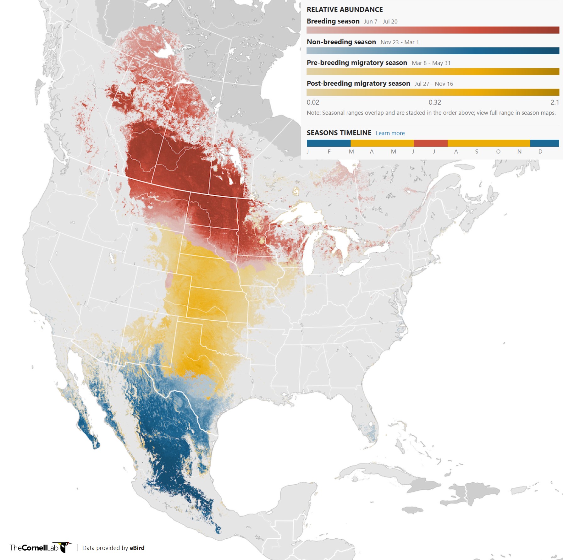 Range Map for Clay-Colored Sparrow