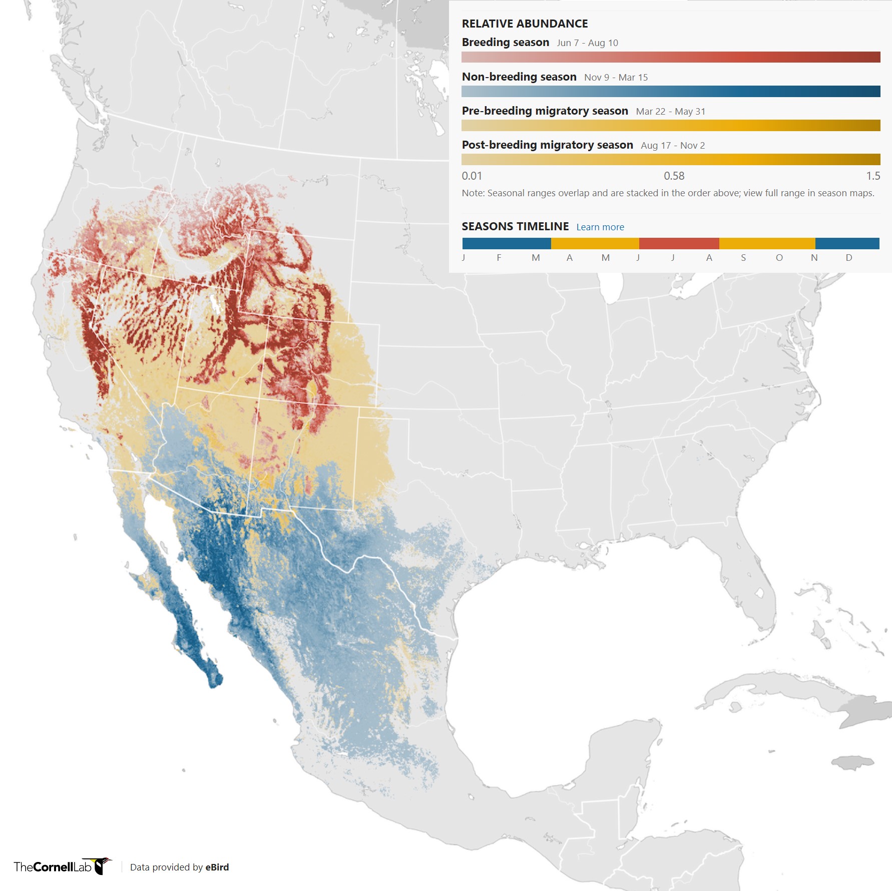 Range Map for Green-Tailed Towhee