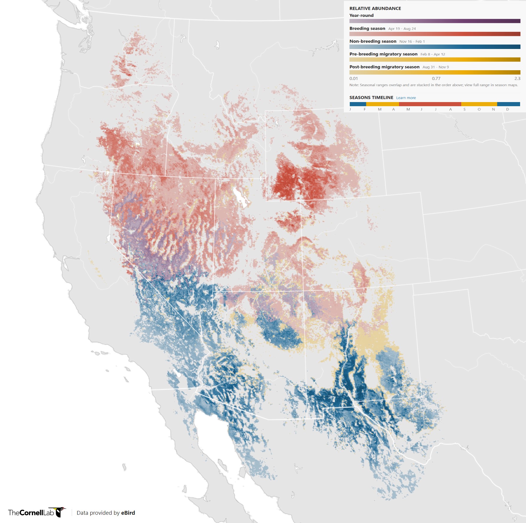 Range Map for Sagebrush Sparrow