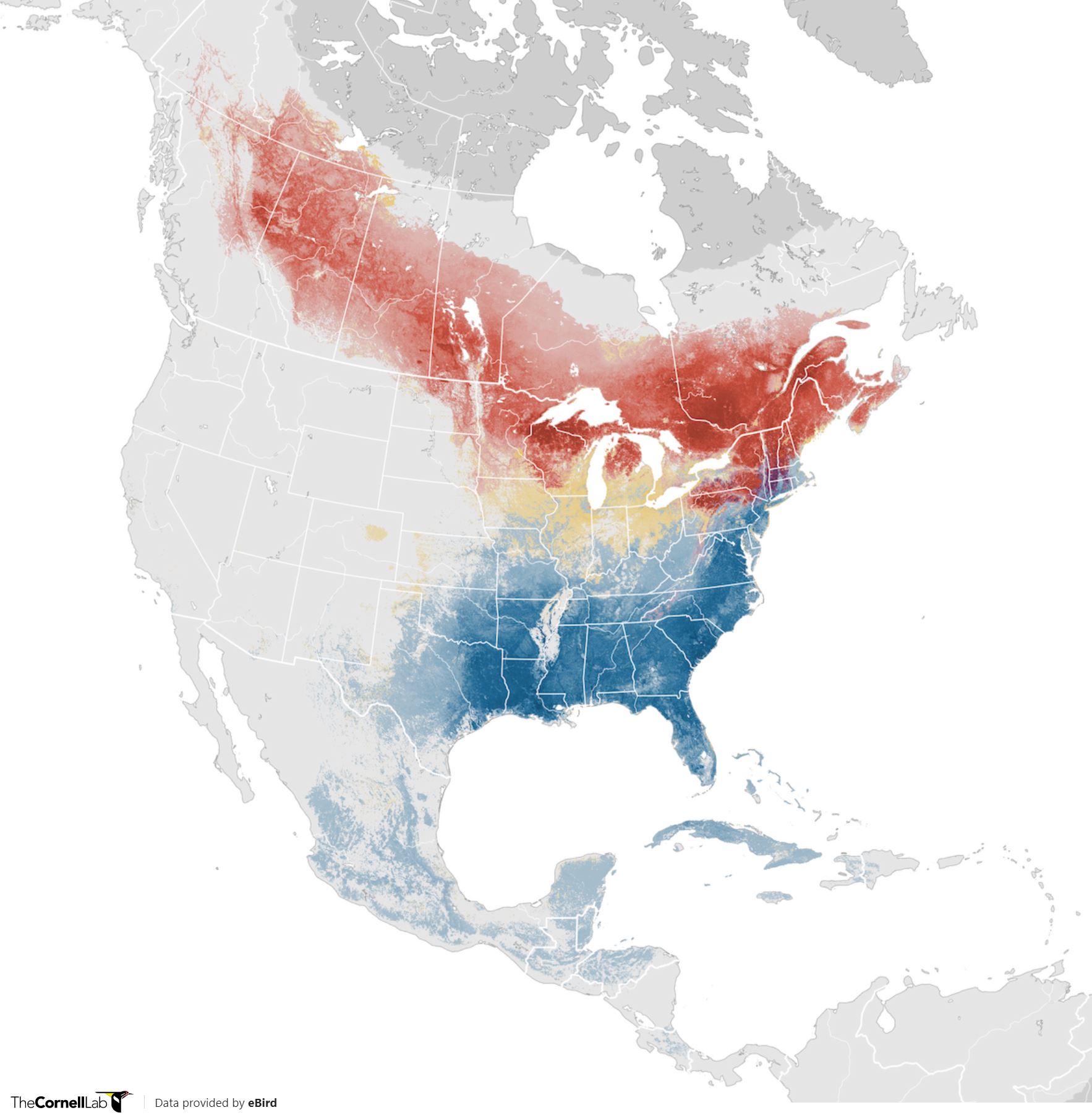 Range Map for Yellow-Bellied Sapsucker