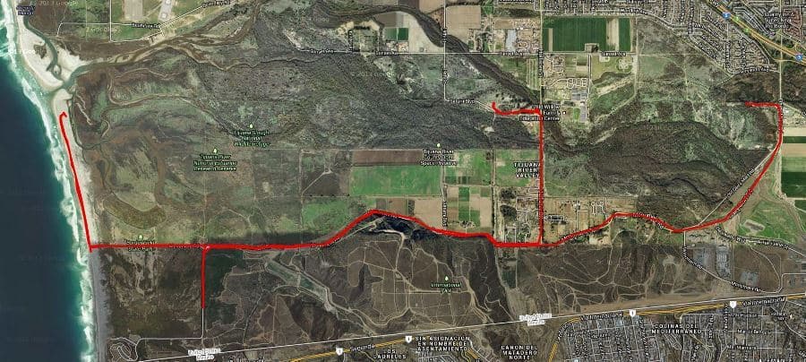 Map of Day's Route