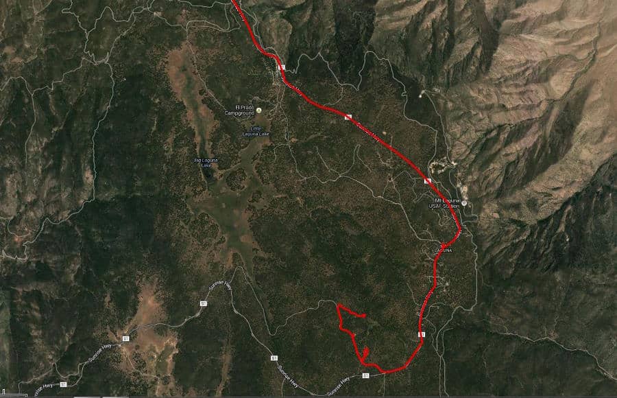 Map of the day's route