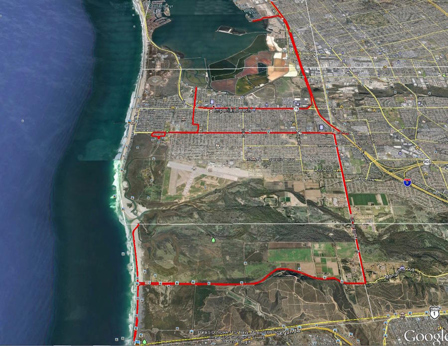 Map of the day's route