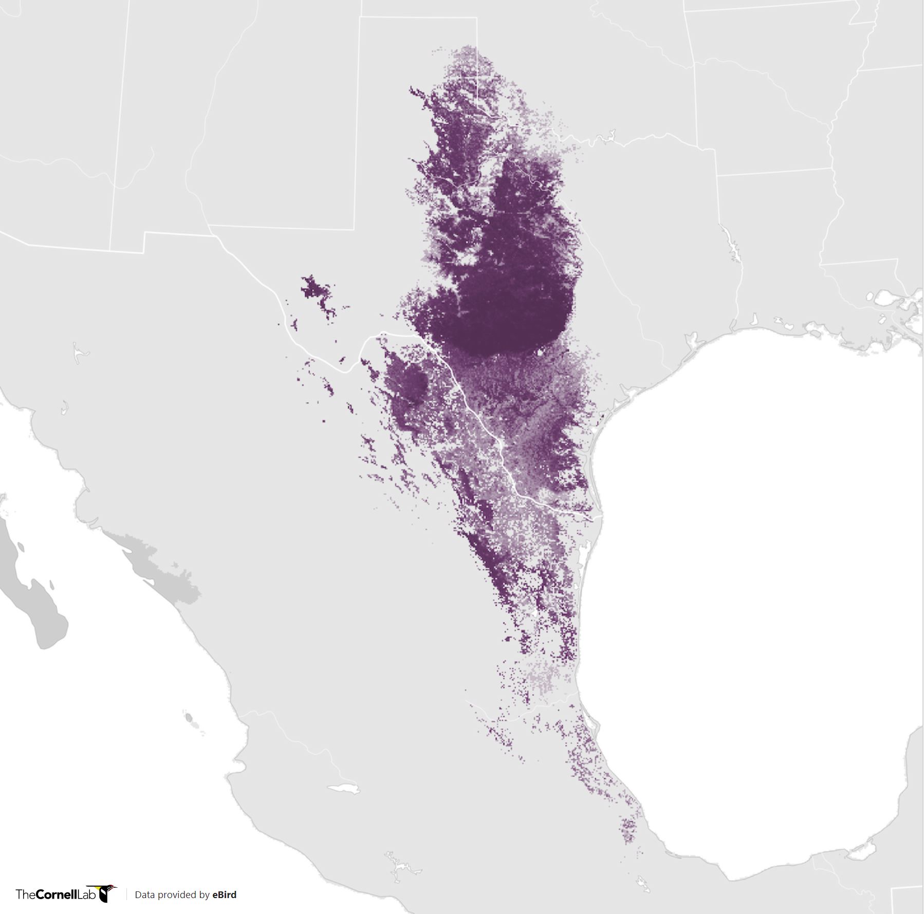 Range Map for Black-Crested Titmouse