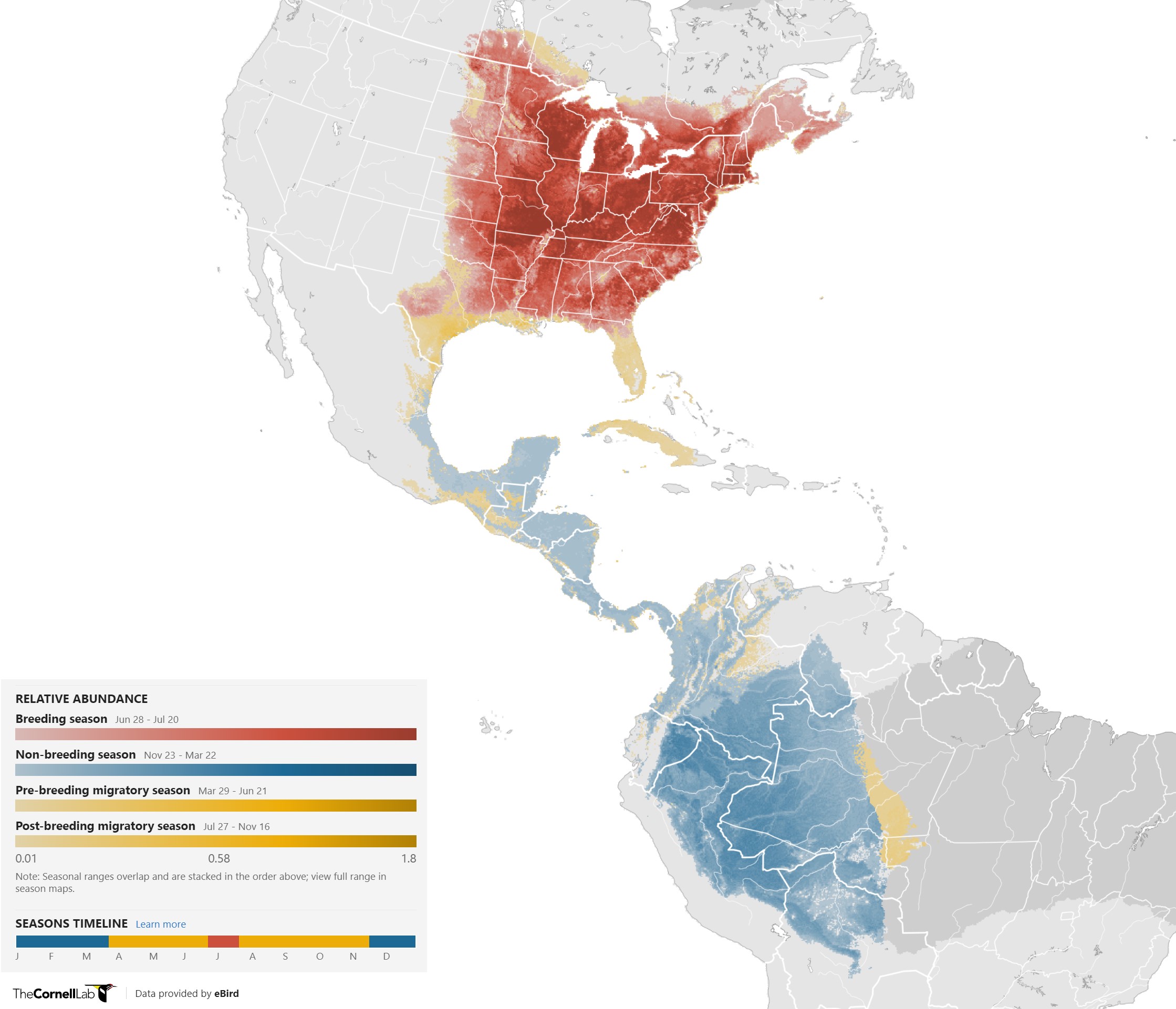 Range Map for Eastern Wood-Pewee