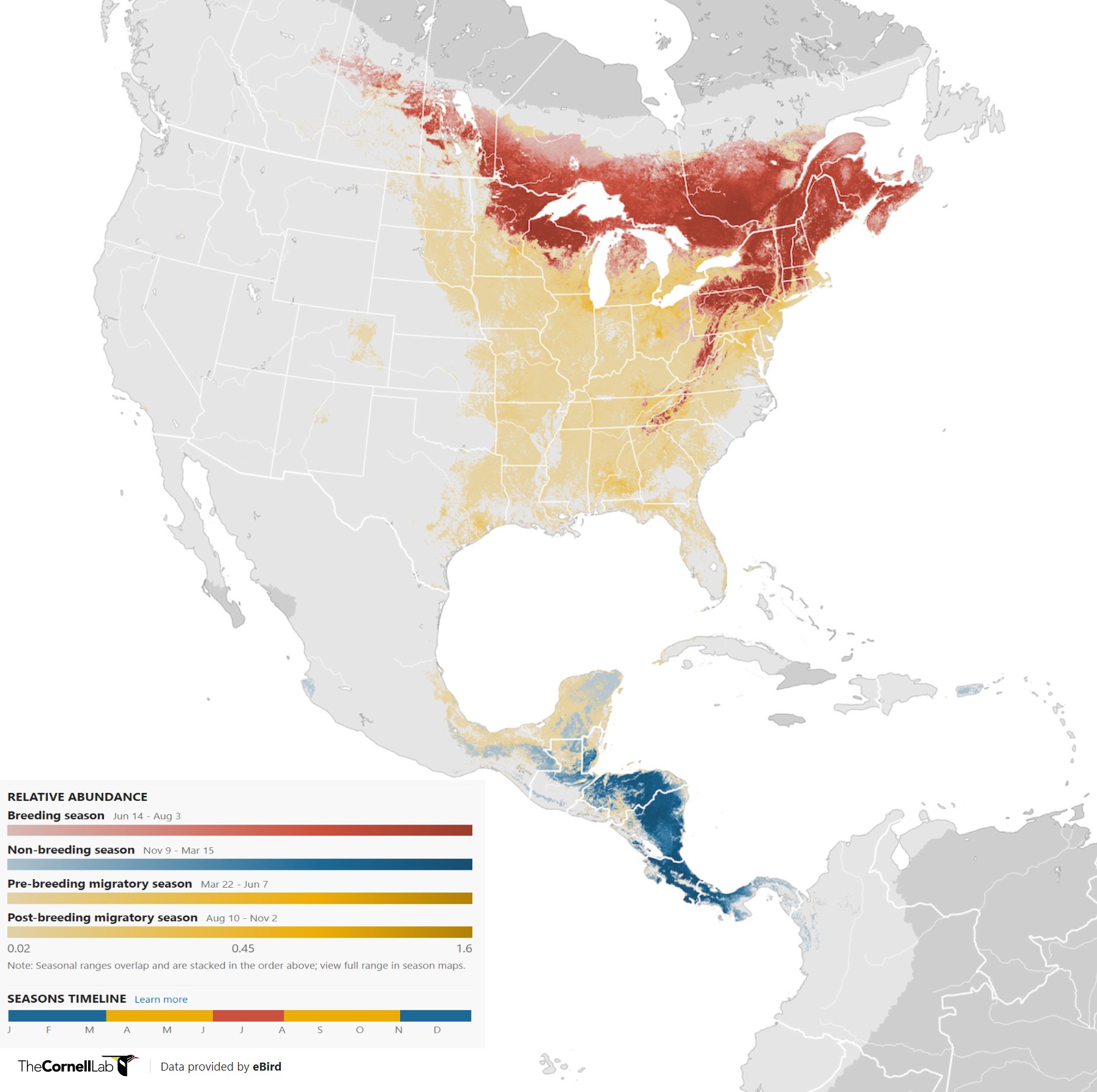 Range Map for Chestnut-Sided Warbler