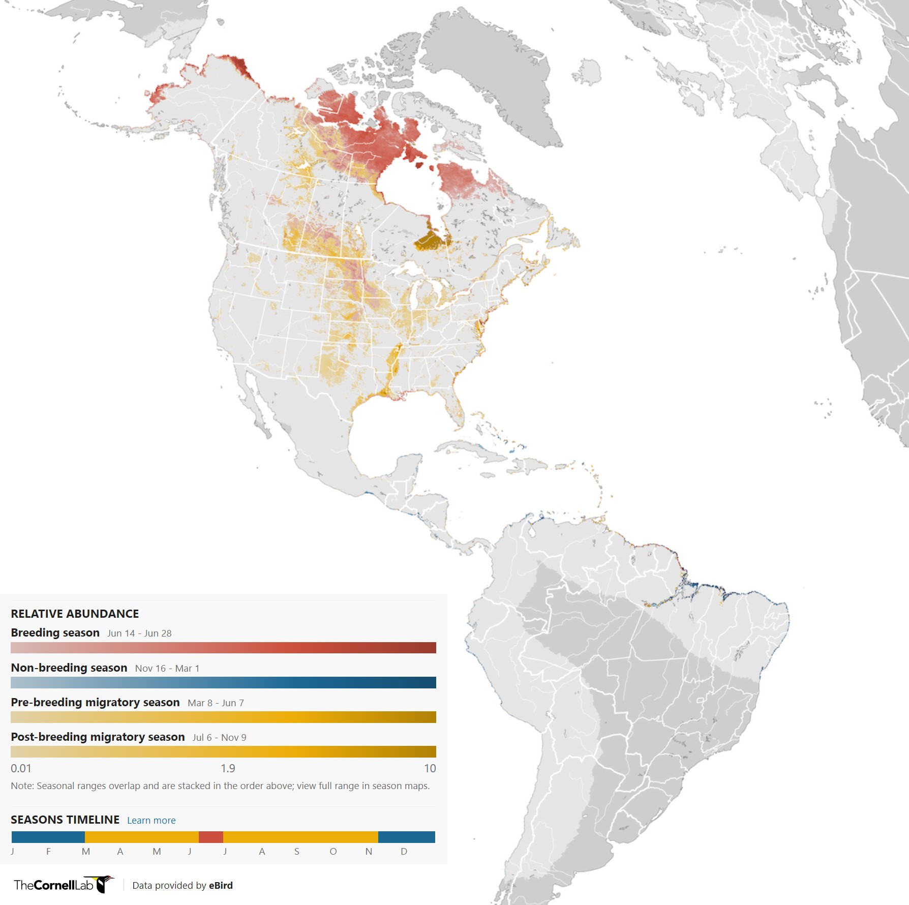 Range Map for Semipalmated Sandpiper