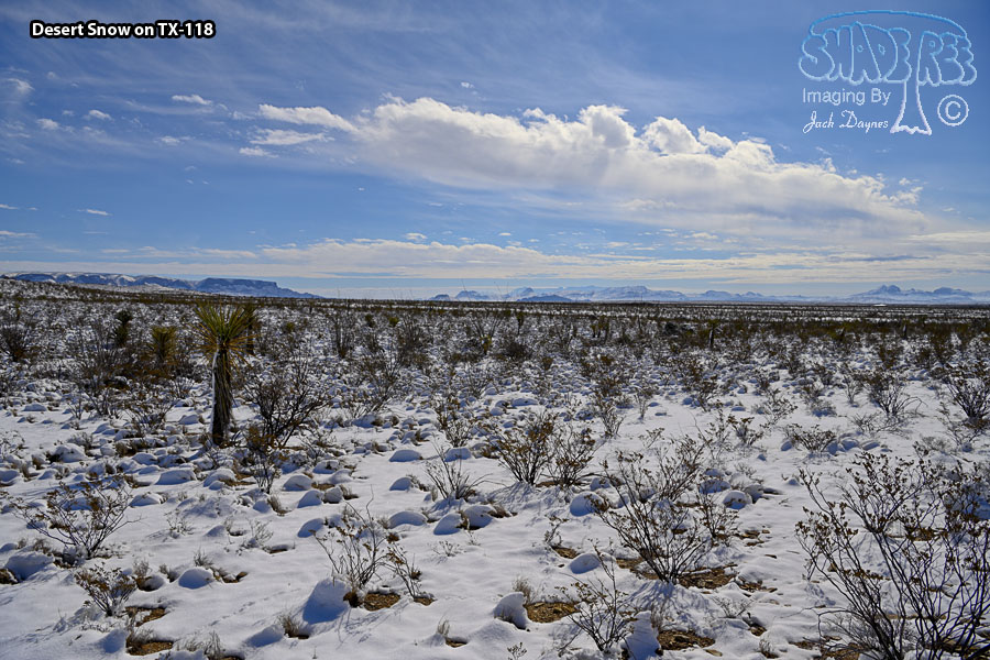 Desert Snow on TX-118 - Scenery
