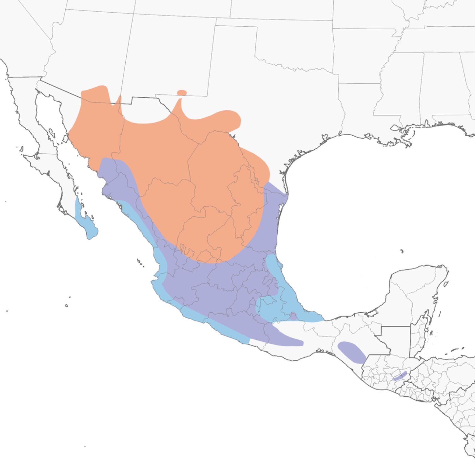 Range Map for Bunting – Varied