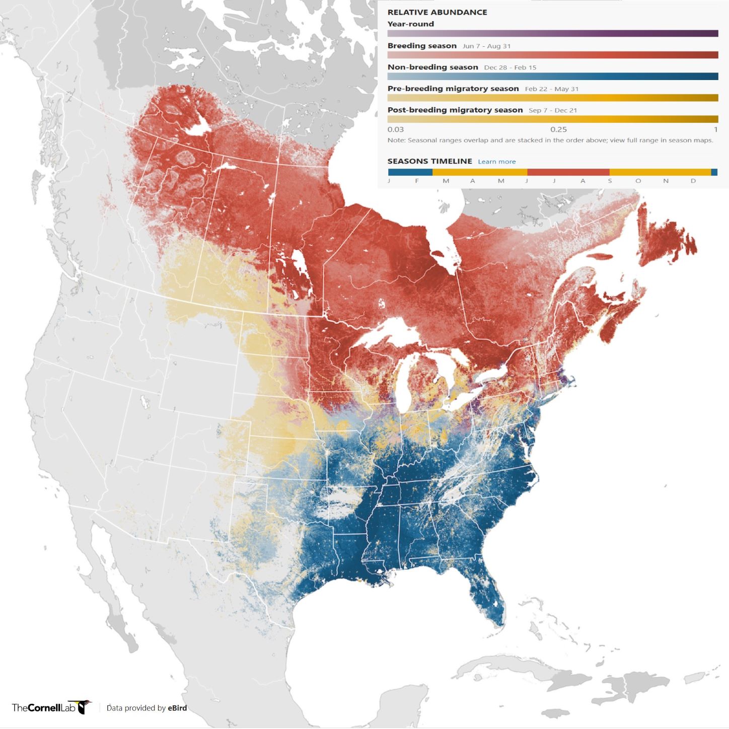 Range Map for Swamp Sparrow