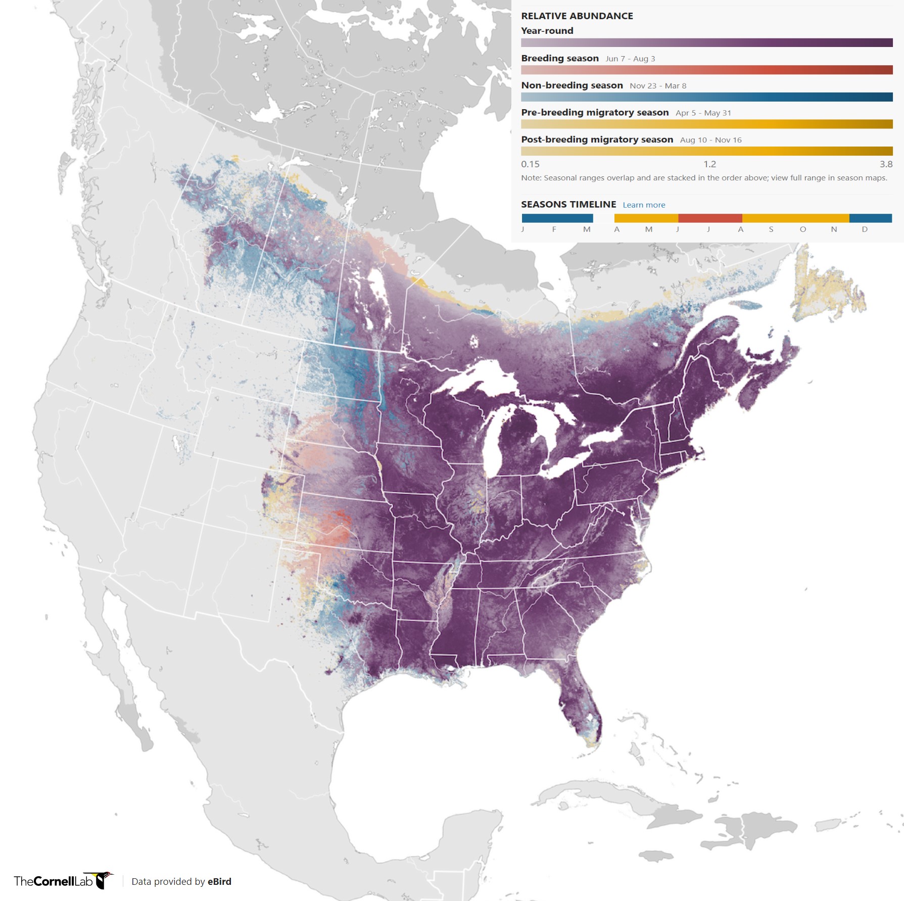 Range Map for Blue Jay