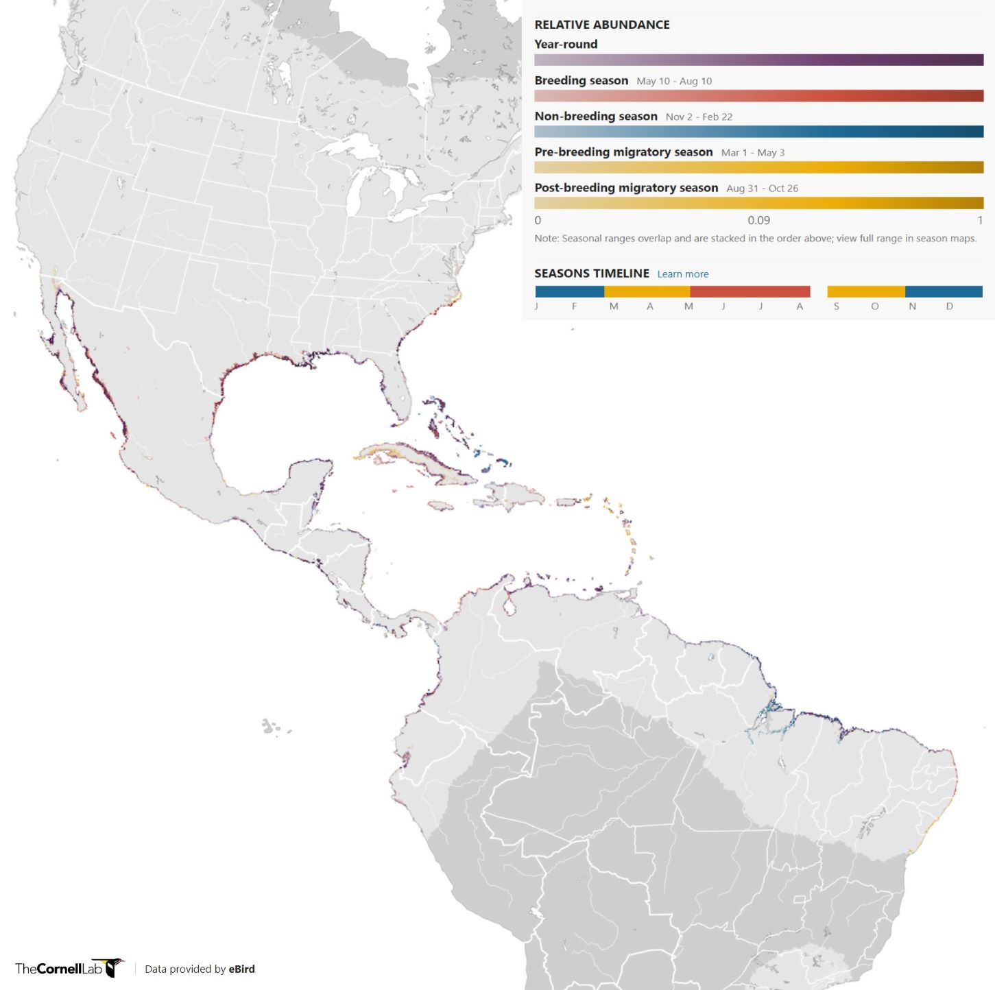 Range Map for Plover – Wilson’s