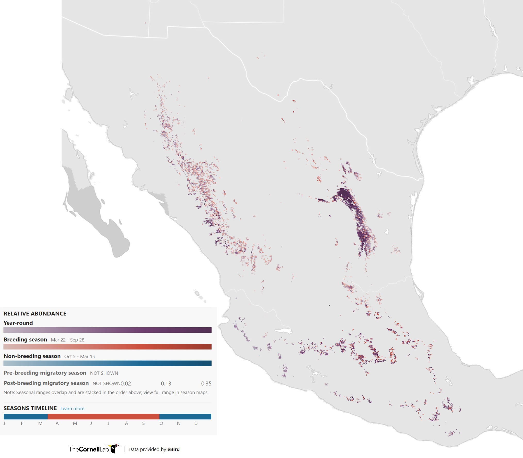 Range Map for Blue-Throated Mountain-Gem
