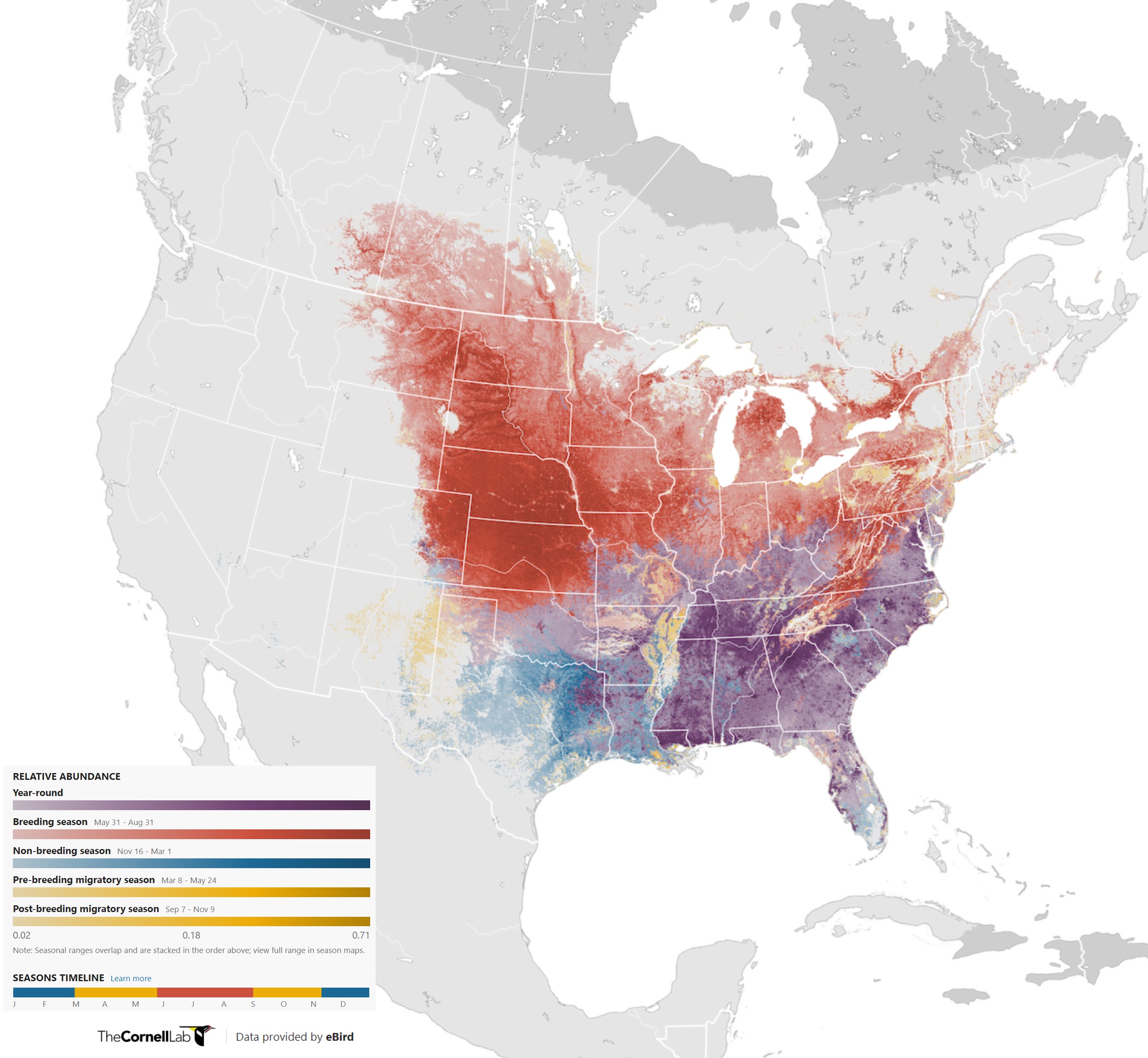 Range Map for Brown Thrasher