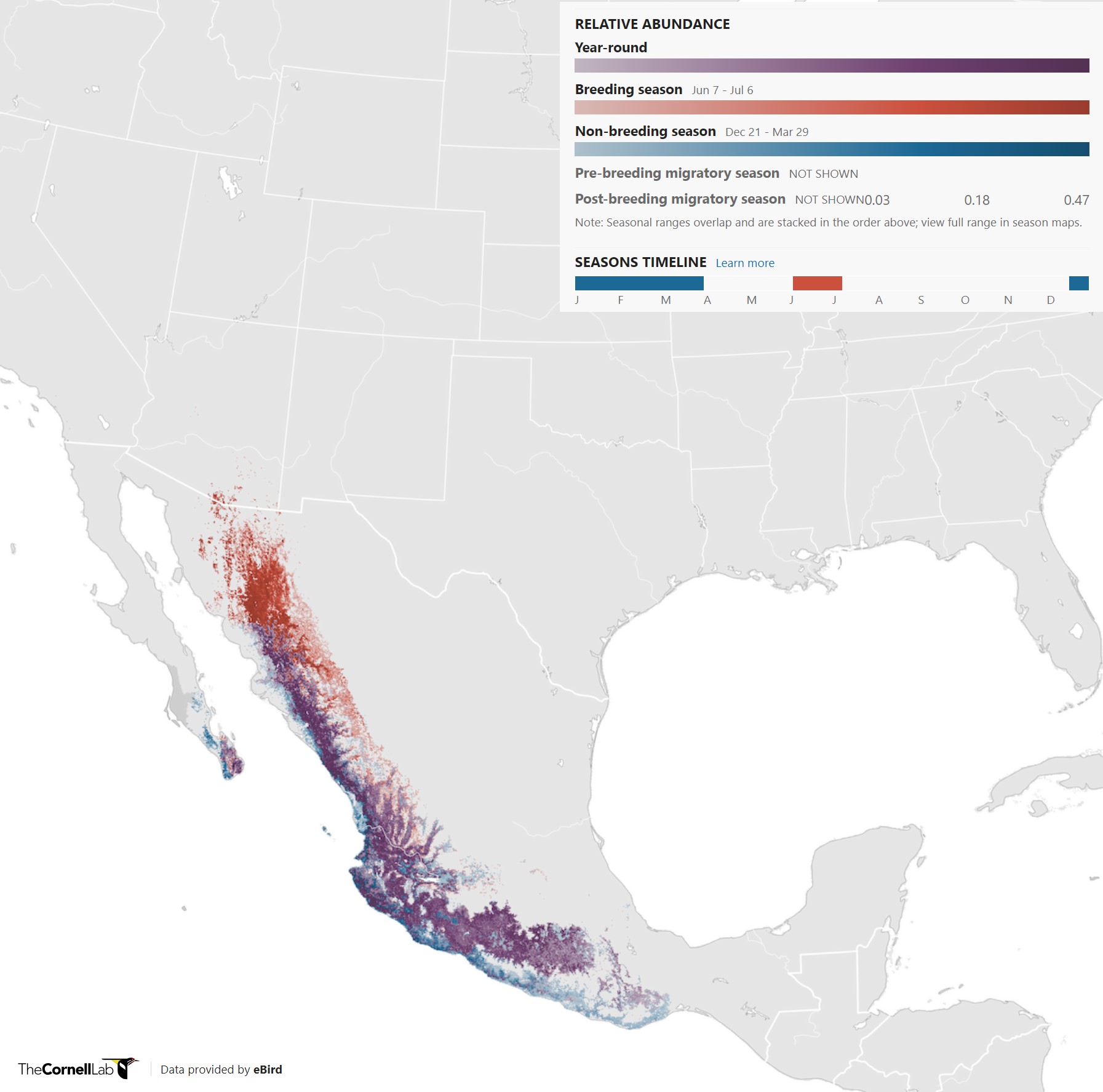 Range Map for Thick-Billed Kingbird