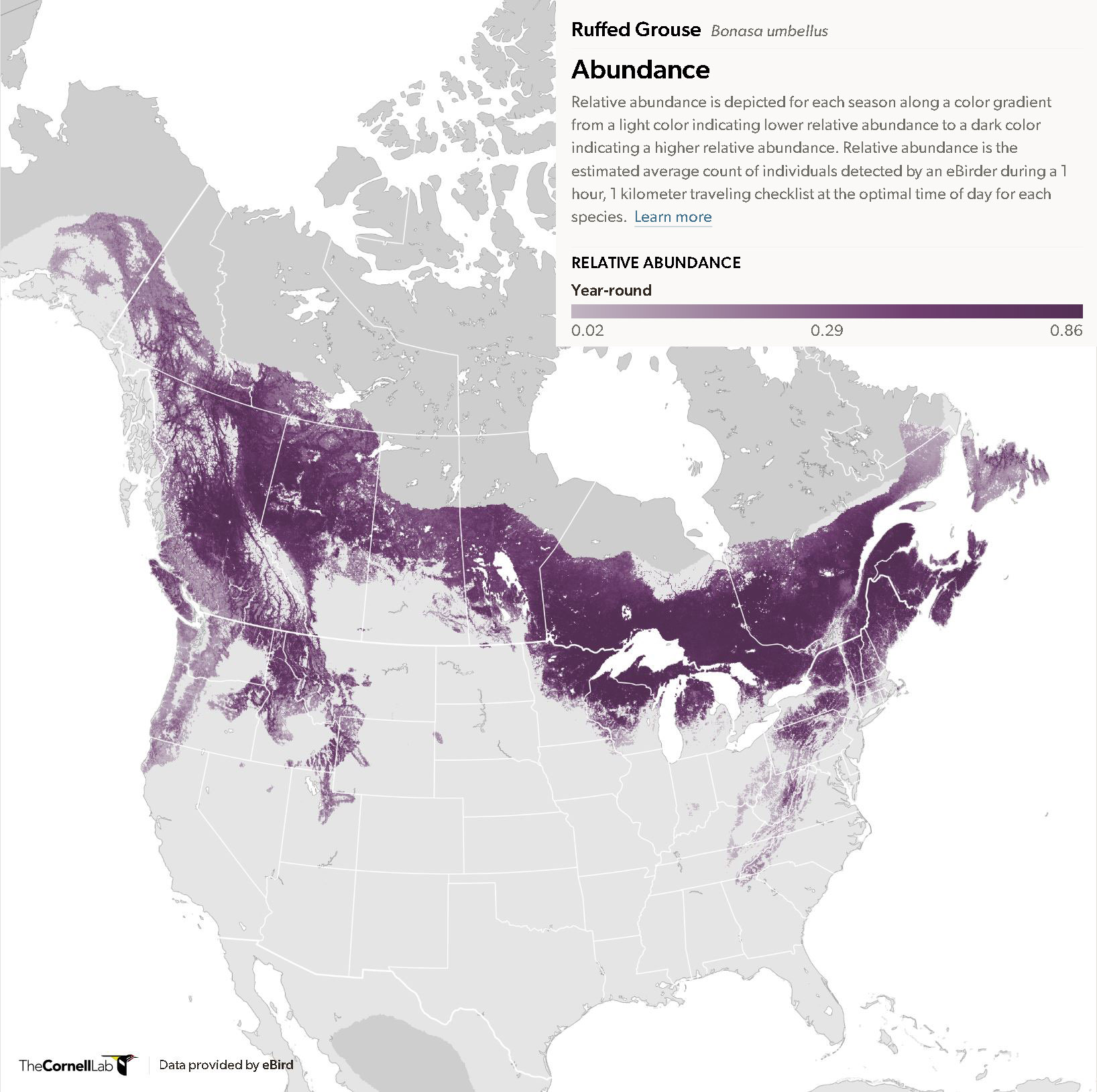 Range Map for Ruffed Grouse