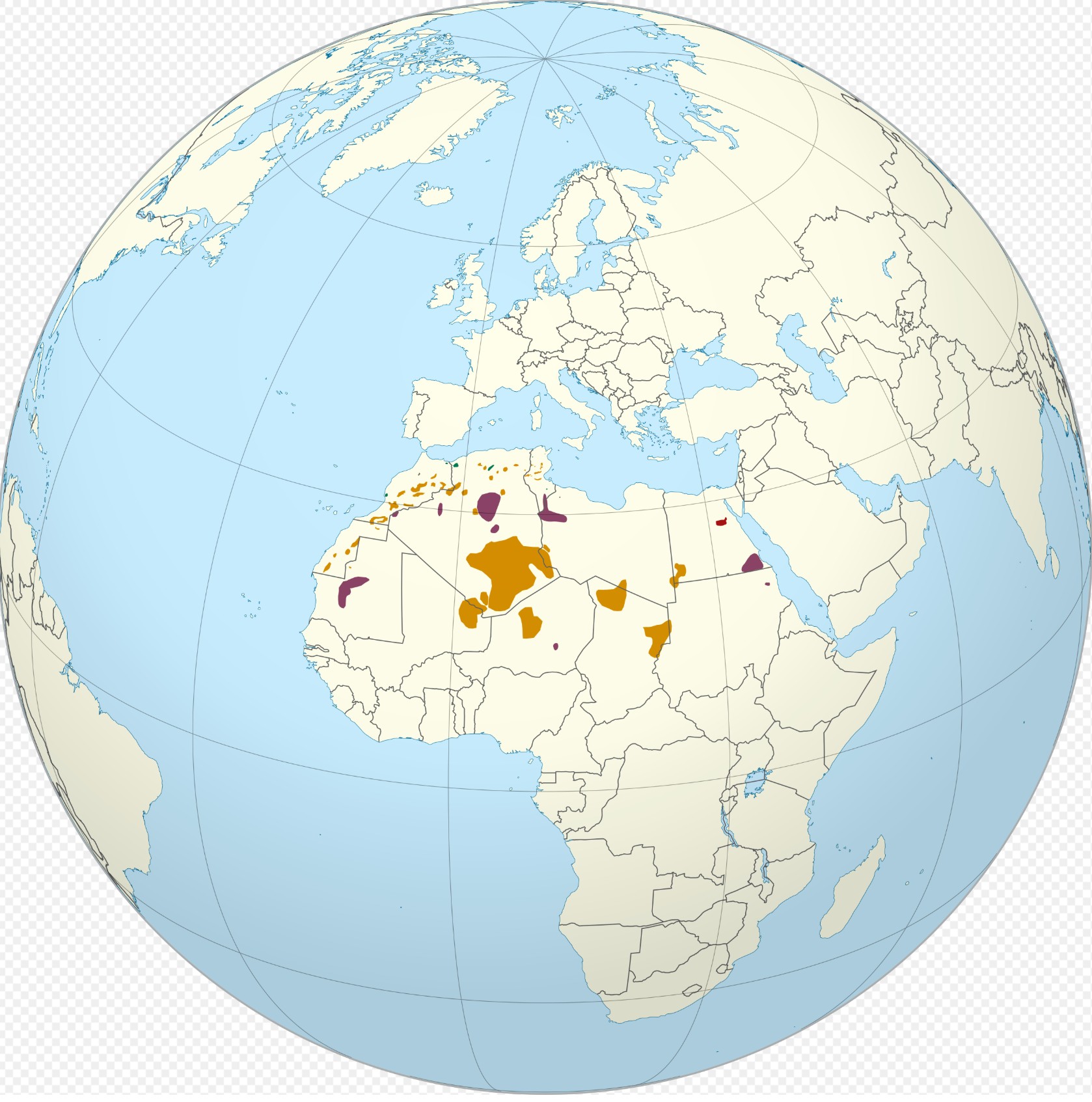 Range Map for Barbary Sheep