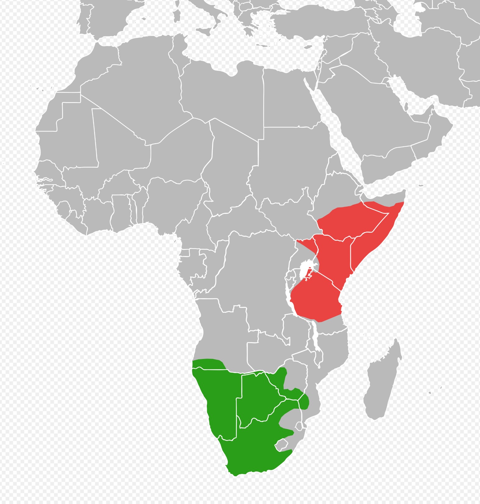 Range Map for Bat-Eared Fox