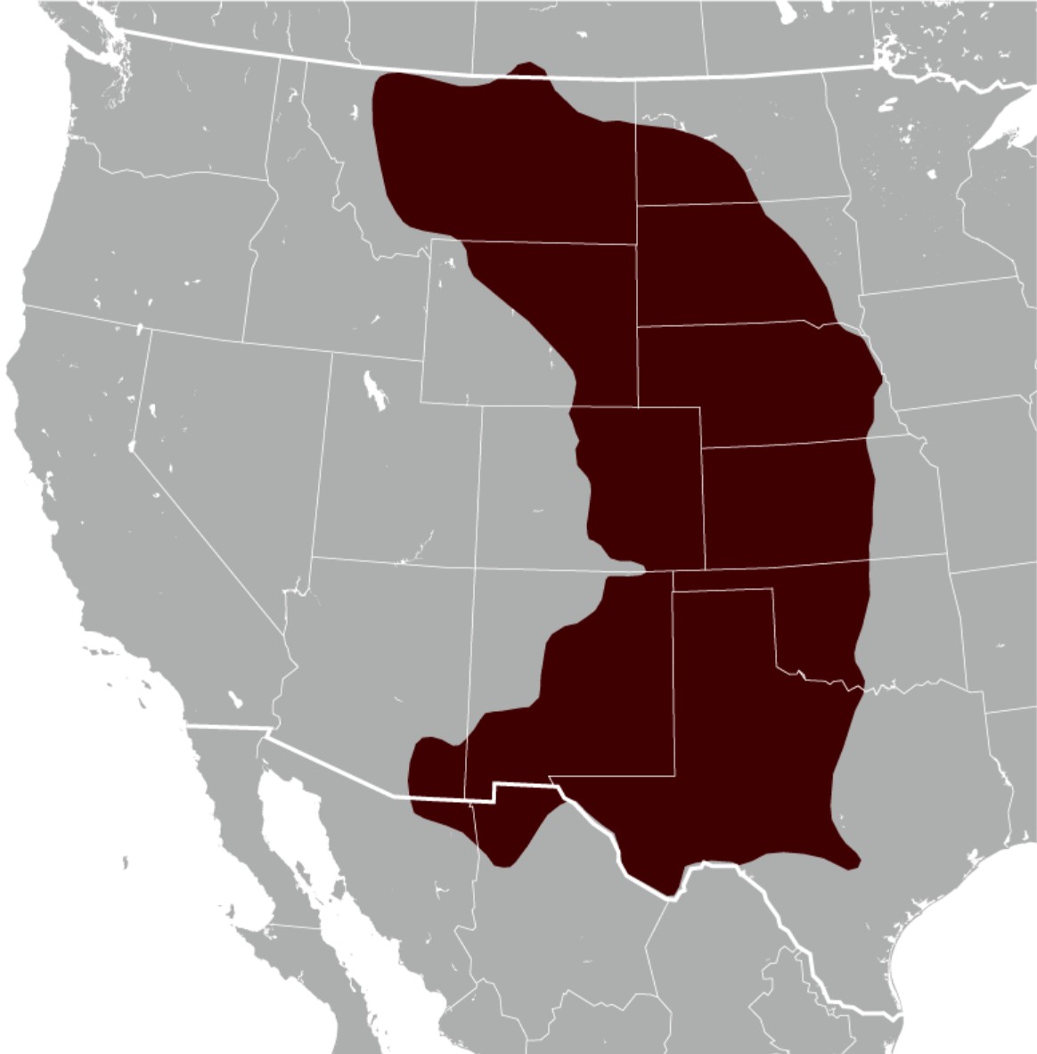 Range Map for Black-Tailed Prairie Dog