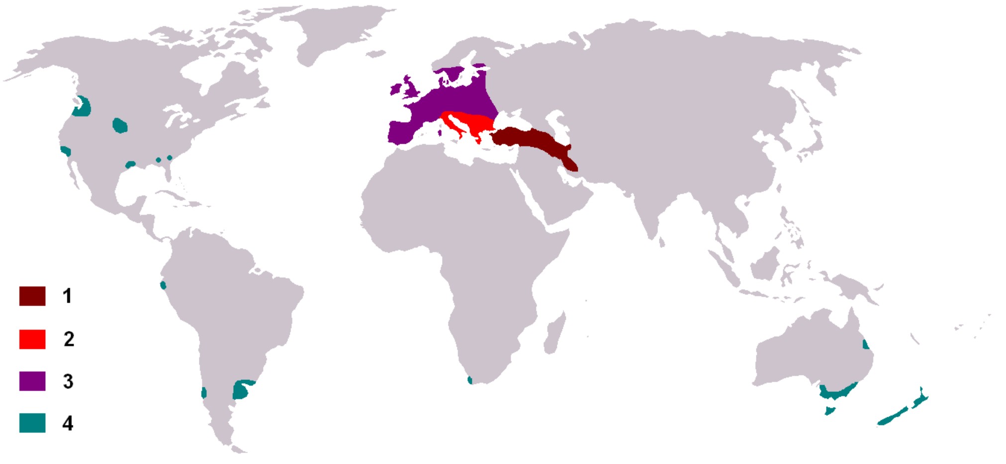 Range Map for Fallow Deer