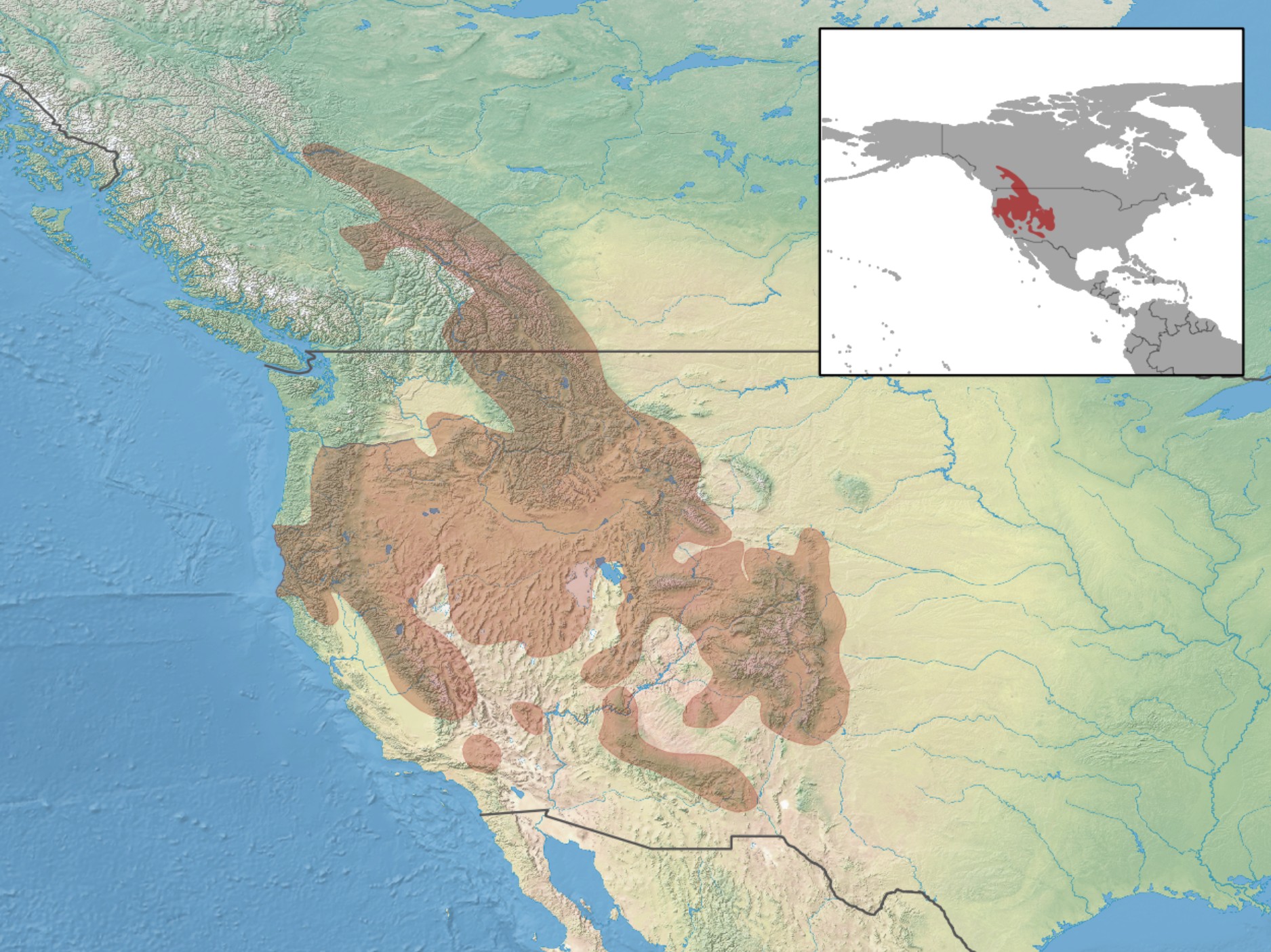 Range Map for Golden-Mantled Ground Squirrel