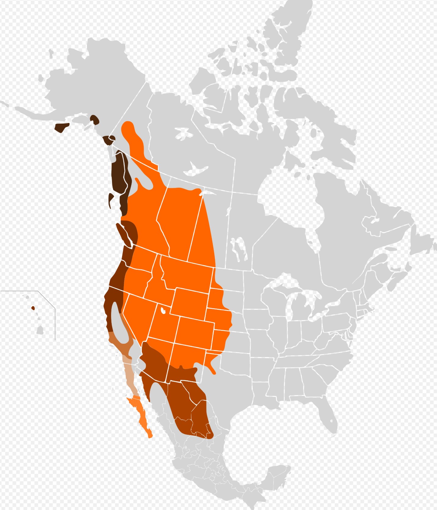 Range Map for Mule Deer