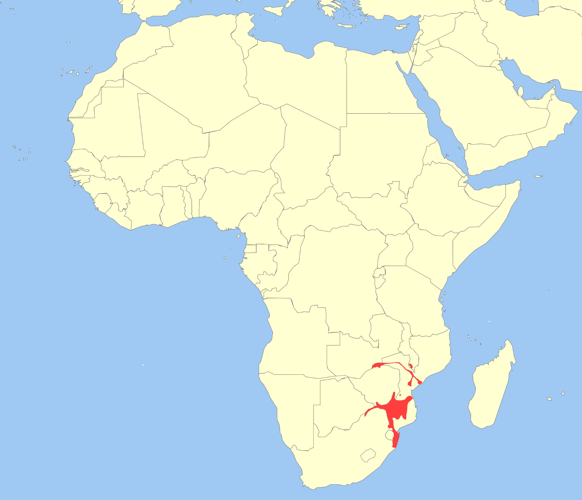 Range Map for Nyala
