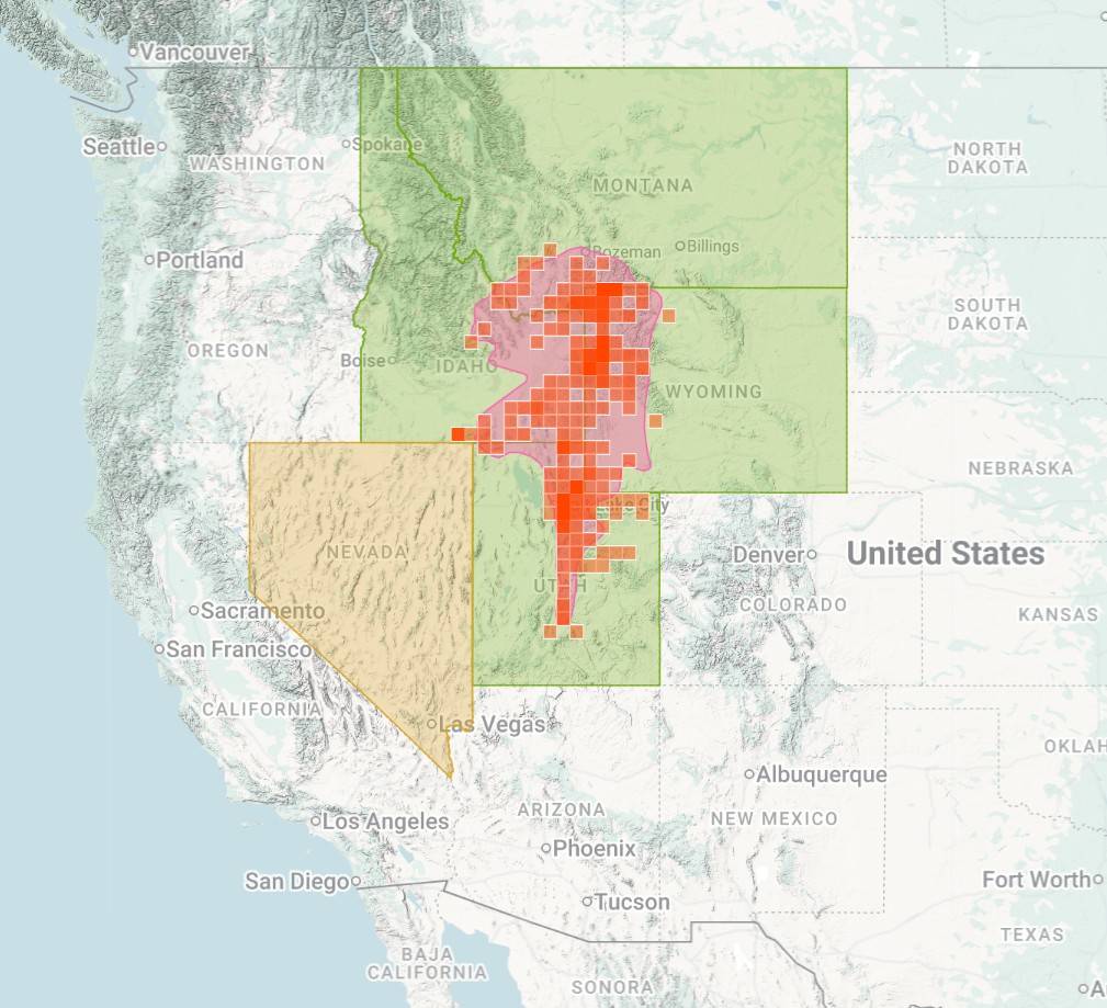 Range Map for Uinta Ground Squirrel