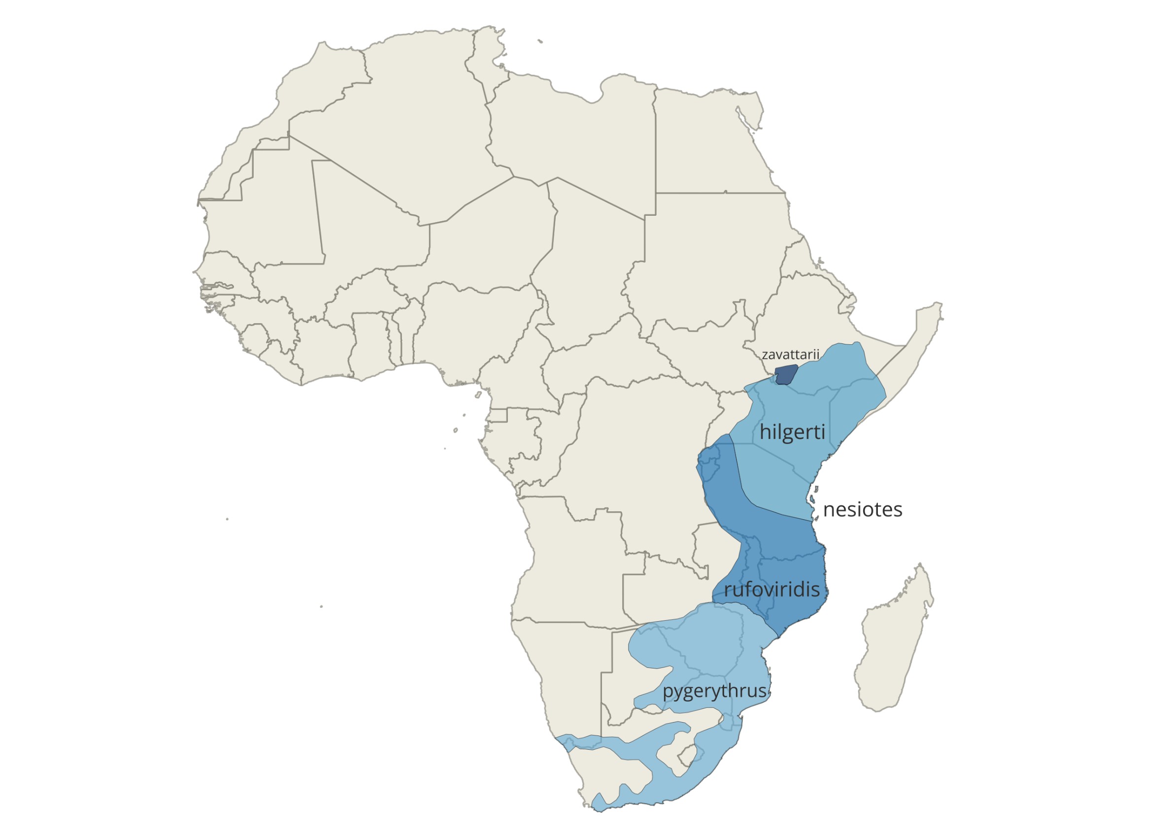 Range Map for Vervet Monkey