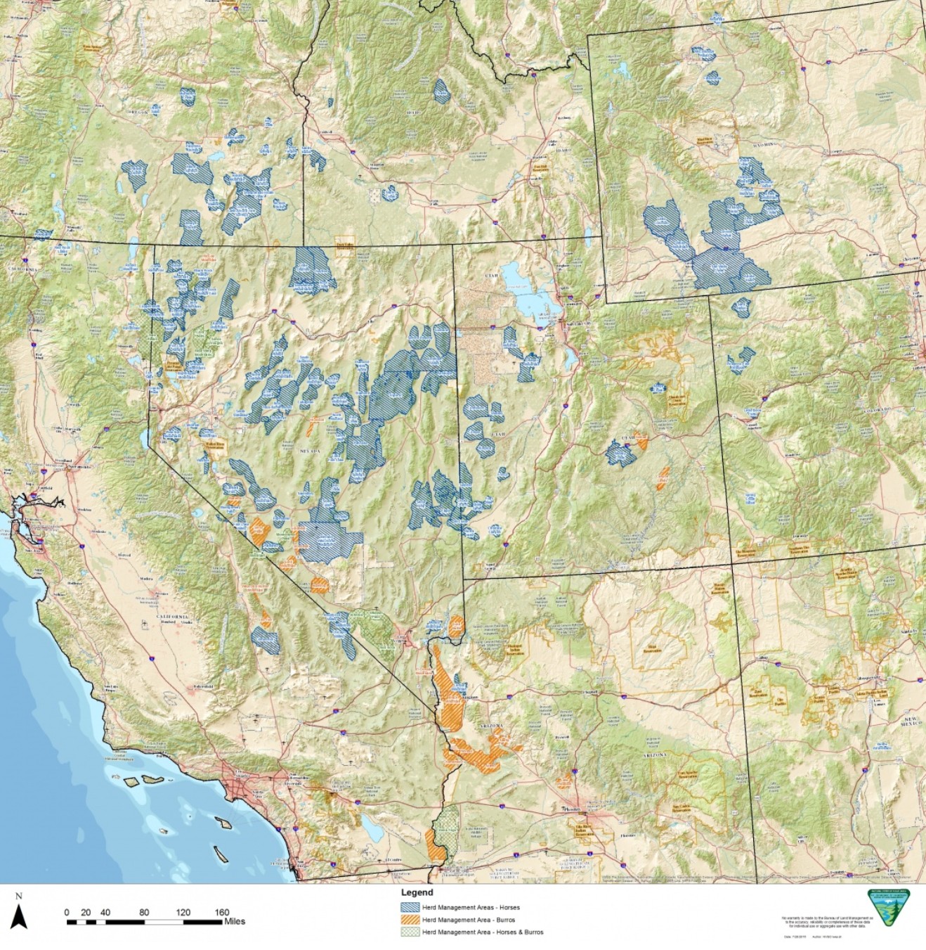 Range Map for Wild Burro