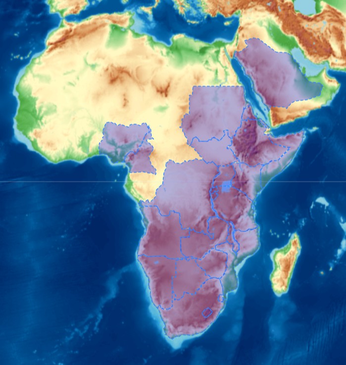 Range Map for African Clouded Yellow Butterfly