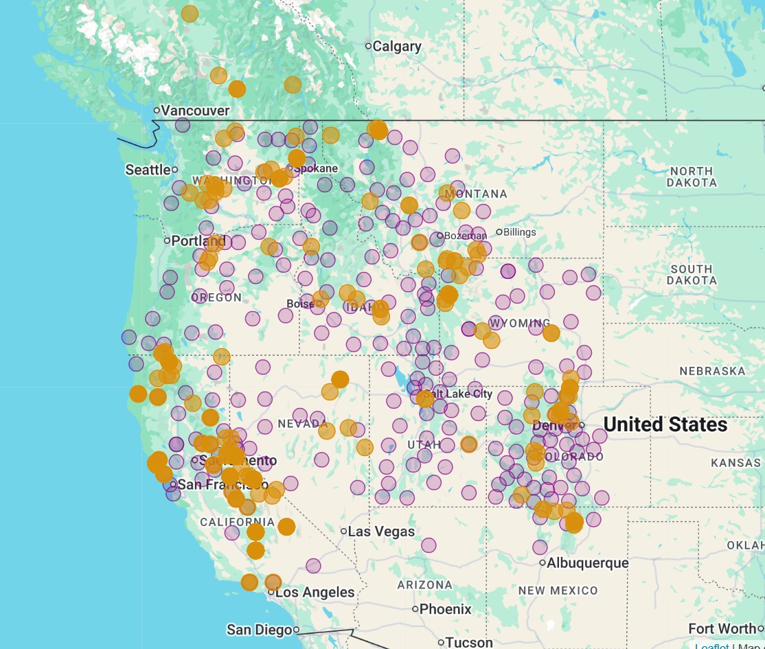 Range Map for Blue Copper Butterfly