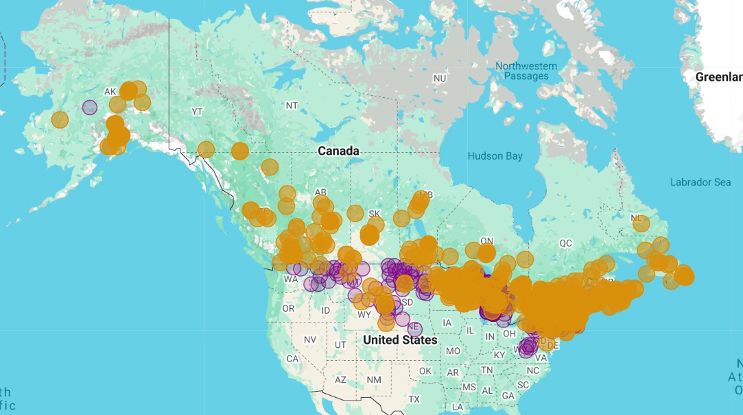 Range Map for Canadian Tiger Swallowtail